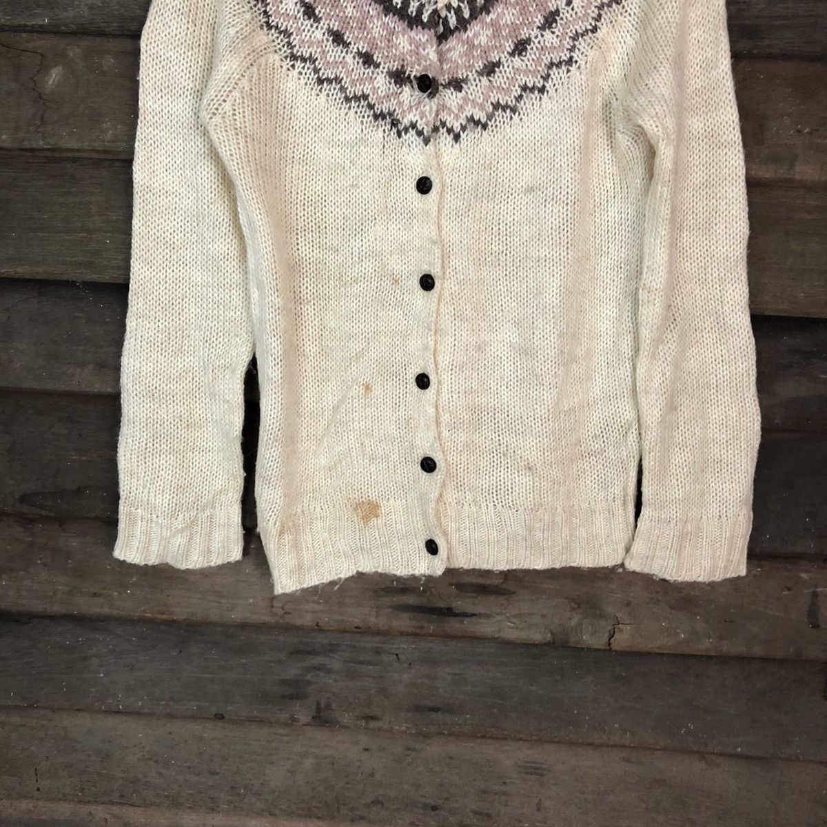 Japanese Brand Lui Lakke Brown Knitwear cardigan navajo #H022 Size US S / EU 44-46 / 1 - 3 Thumbnail