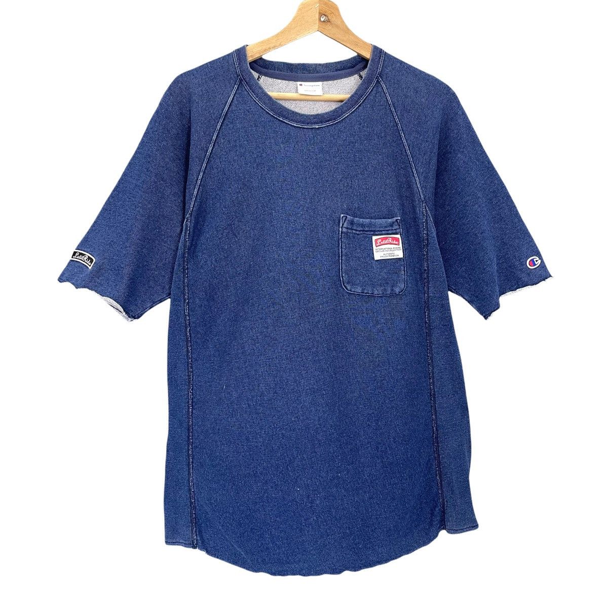 Champion Vintage Champion Jeans Letit Ride Single Pocket Short Sleeve Size US M / EU 48-50 / 2 - 1 Thumbnail
