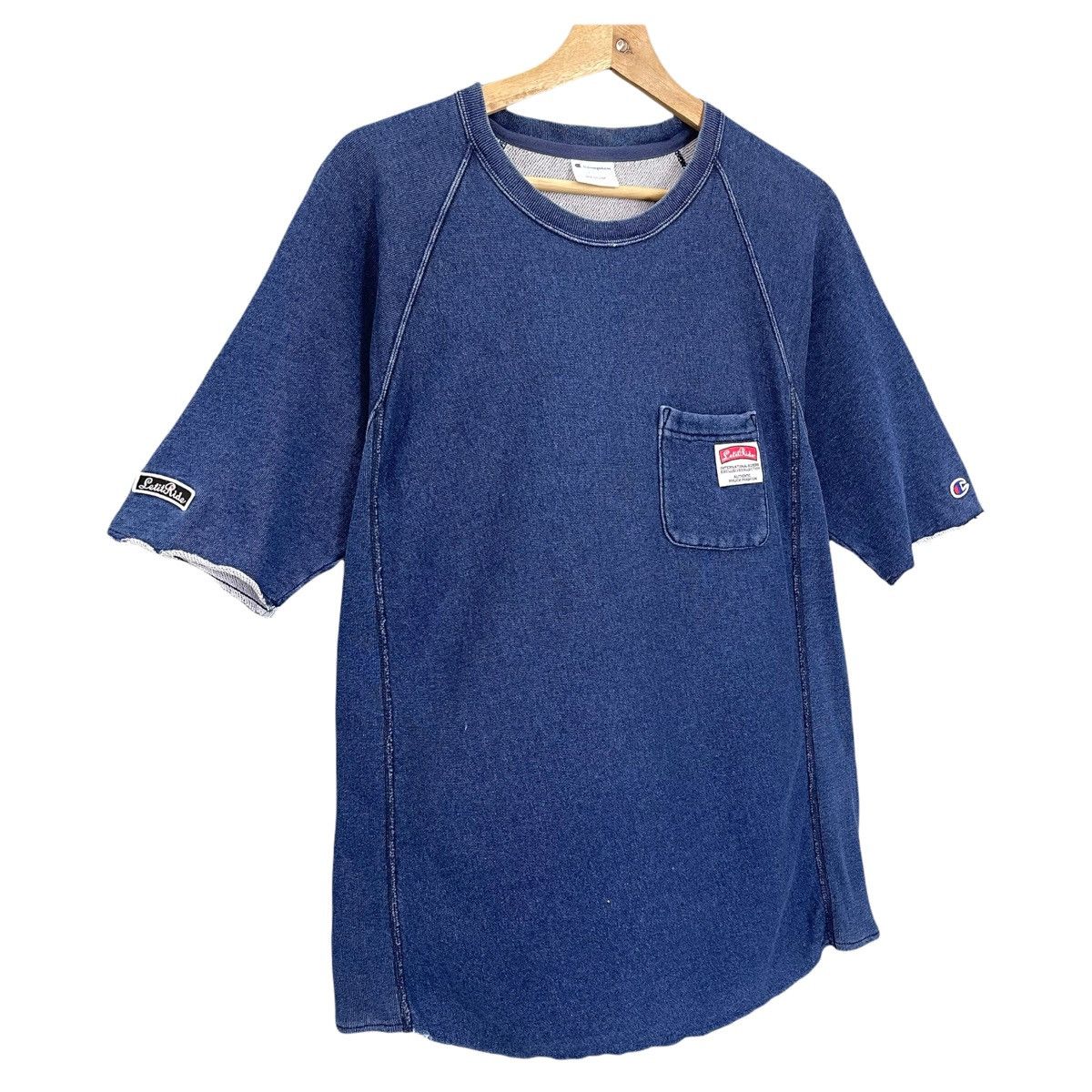 Champion Vintage Champion Jeans Letit Ride Single Pocket Short Sleeve Size US M / EU 48-50 / 2 - 2 Thumbnail