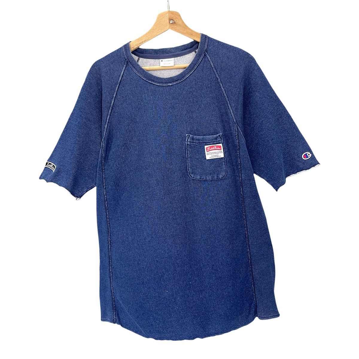 Champion Vintage Champion Jeans Letit Ride Single Pocket Short Sleeve Size US M / EU 48-50 / 2 - 3 Thumbnail