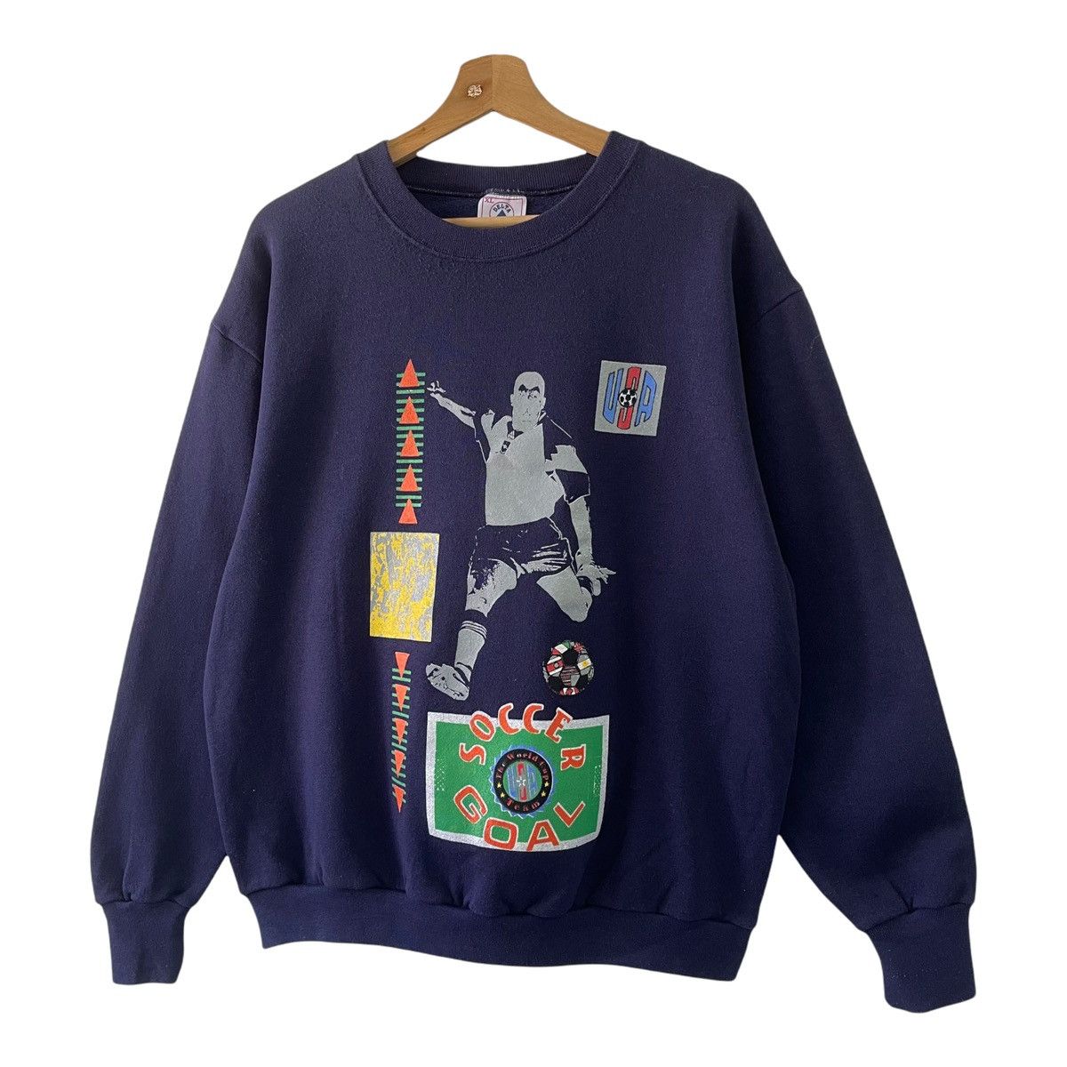 Vintage Vintage 90s Soccer Goal Usa Crewneck Sweatshirt Size L Size US L / EU 52-54 / 3 - 3 Thumbnail