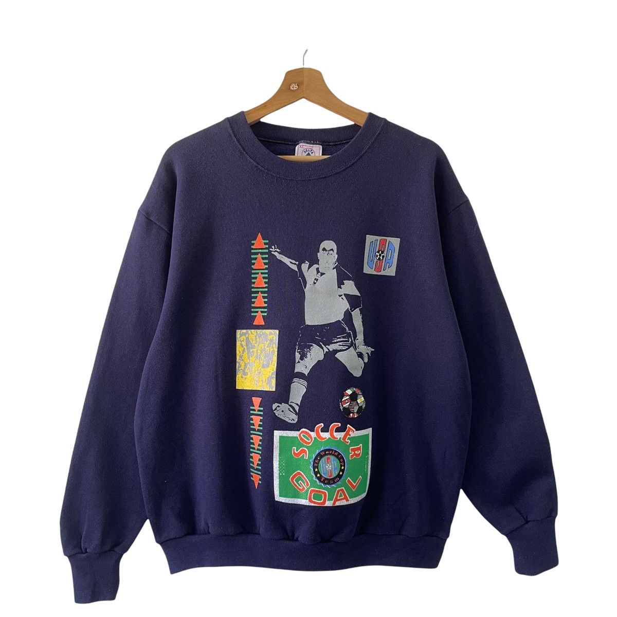 Vintage Vintage 90s Soccer Goal Usa Crewneck Sweatshirt Size L Size US L / EU 52-54 / 3 - 1 Thumbnail