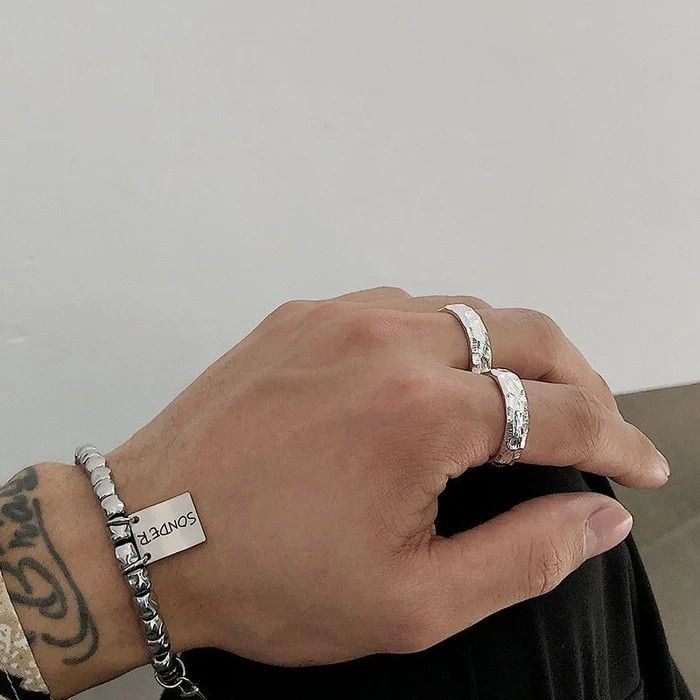 Jewelry × Vintage Trendy Silver Irregular Shape Ring Size ONE SIZE - 3 Thumbnail