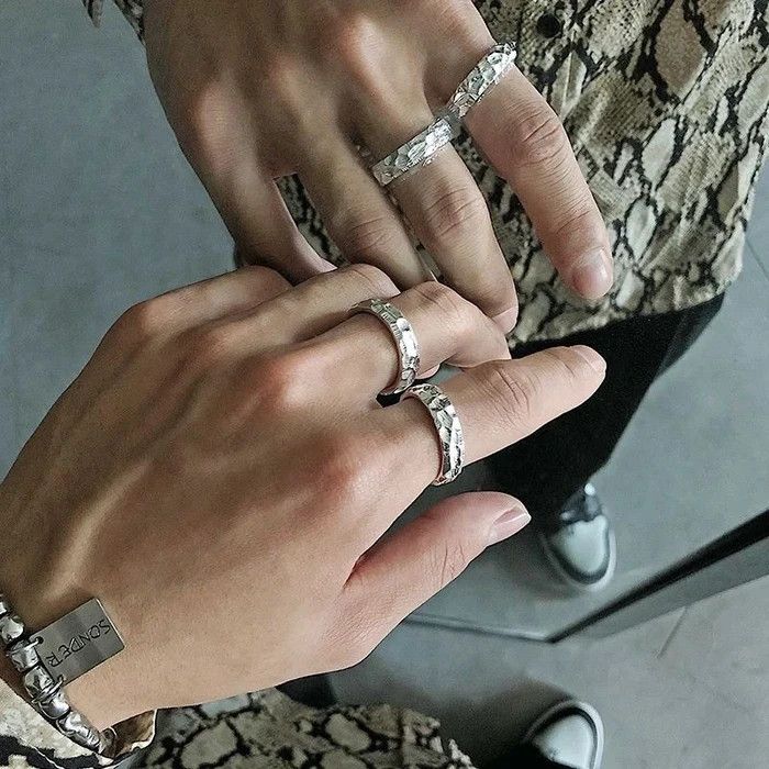 Jewelry × Vintage Trendy Silver Irregular Shape Ring Size ONE SIZE - 2 Thumbnail