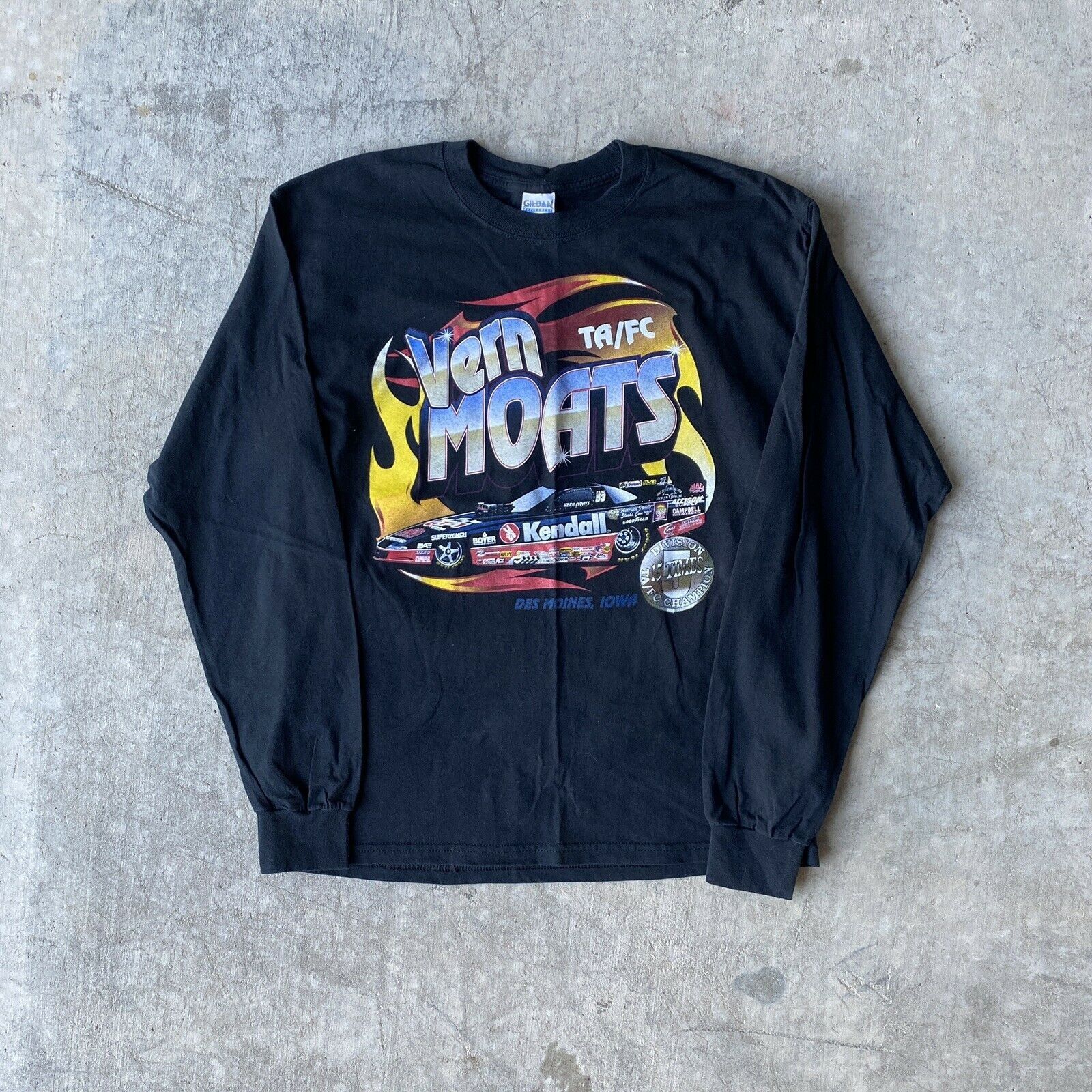 Vintage VTG 80s 90s VERN MOATS DRAG RACING Long Sleeve T Shirt | Grailed