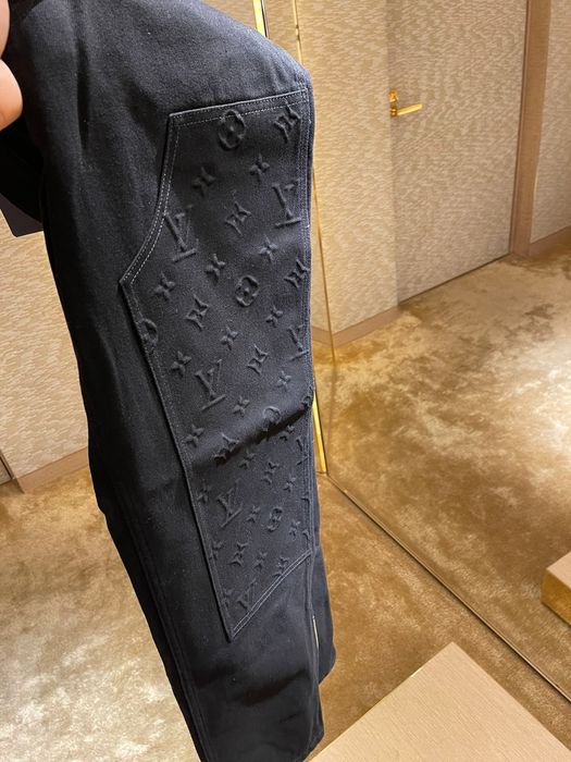 Louis Vuitton Monogram Denim Regular Fit Pants Black Men's - US