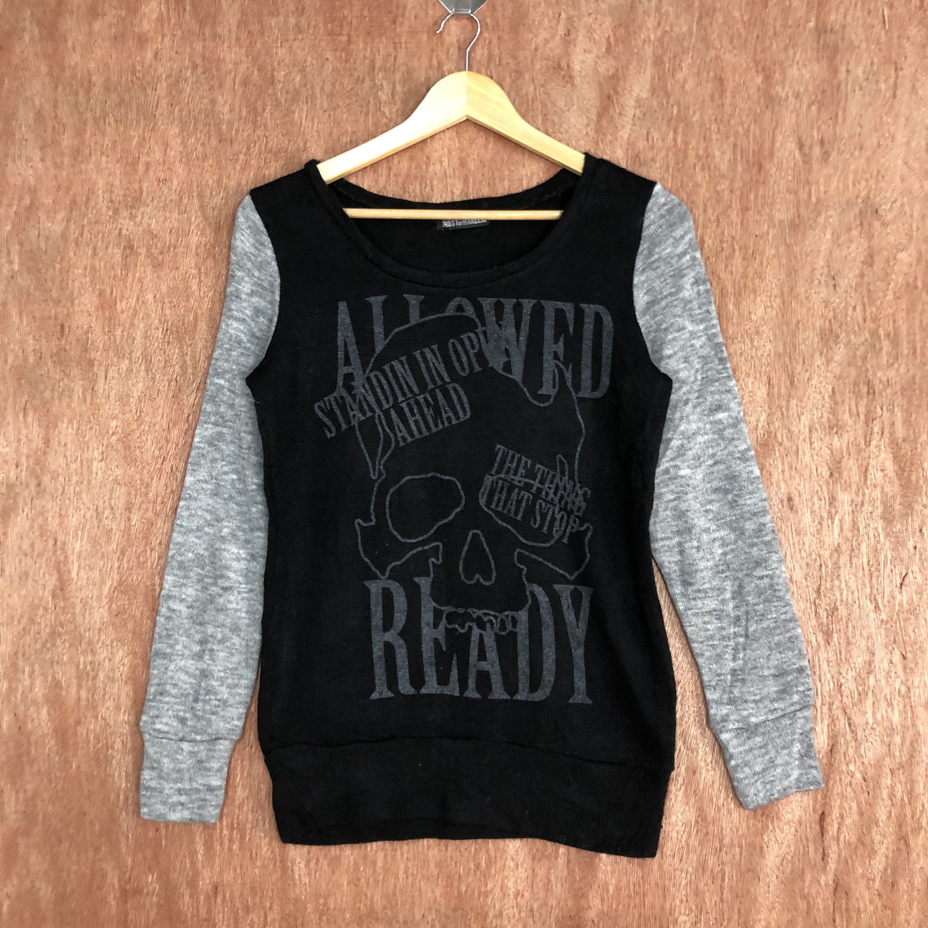DLL Ghost Of Harlem big skull Grey sweatshirt #c566