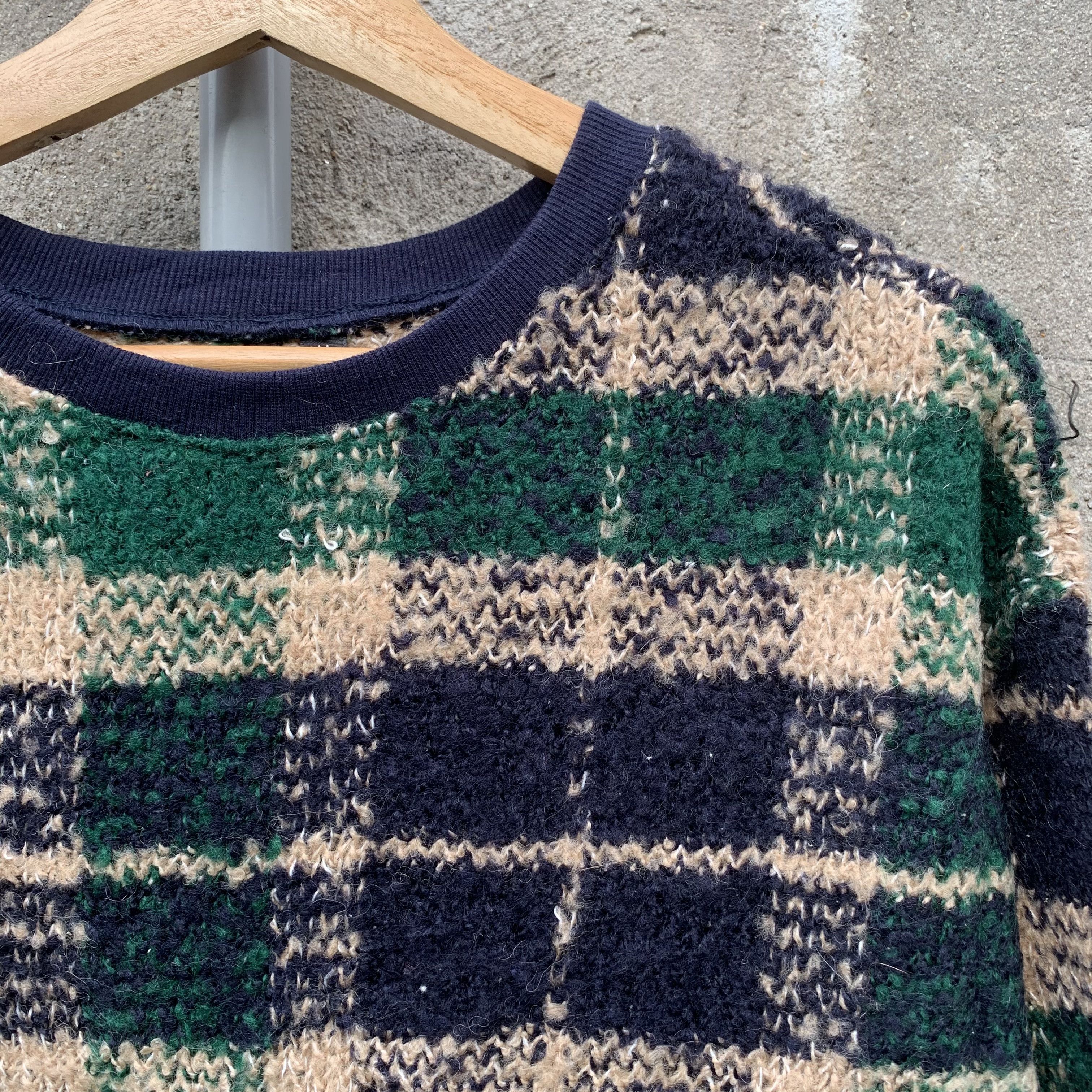 Hiroko Koshino Homme Vintage Hiroko Koshino Homme Knit Check RARE Plaid Sweater Size US L / EU 52-54 / 3 - 4 Thumbnail