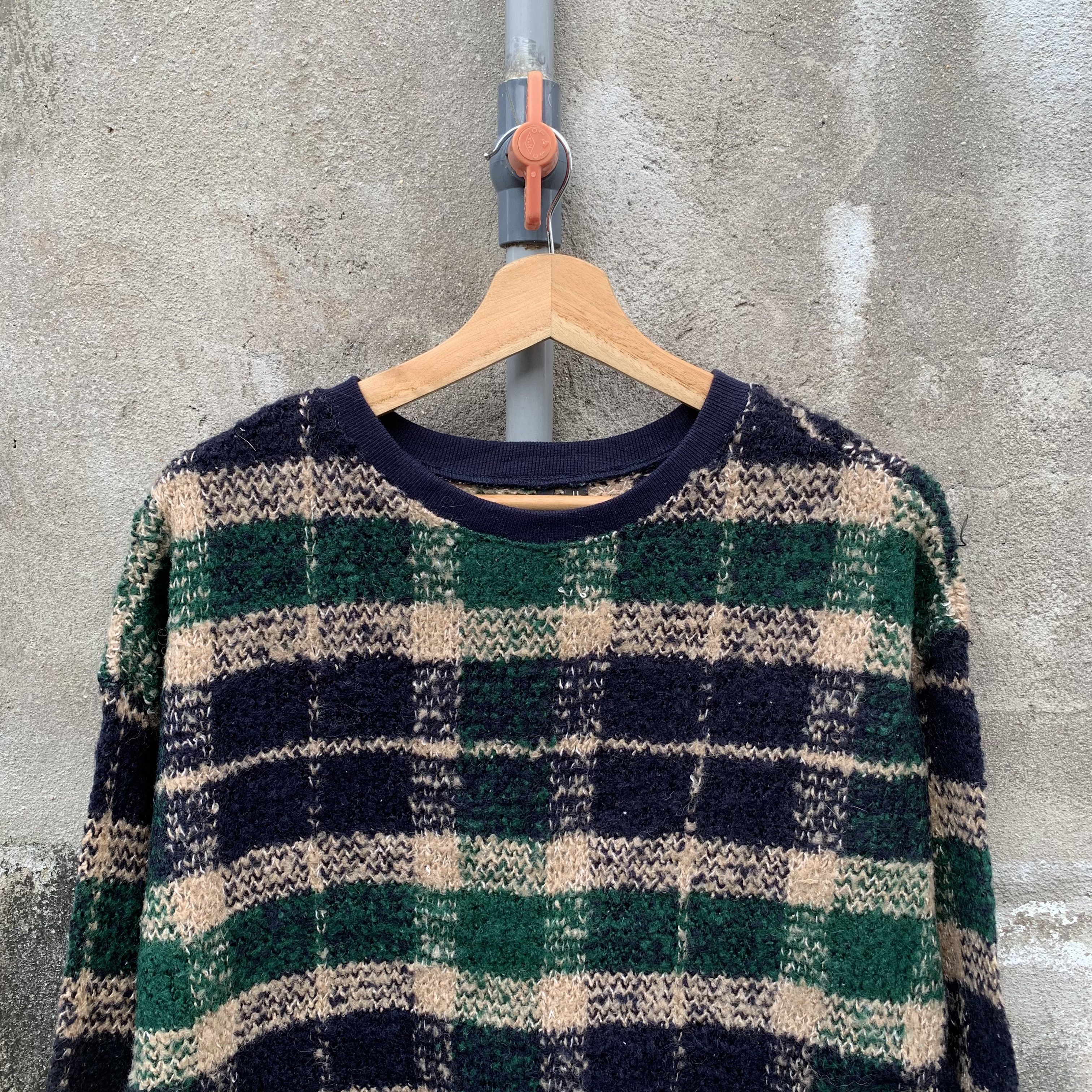 Hiroko Koshino Homme Vintage Hiroko Koshino Homme Knit Check RARE Plaid Sweater Size US L / EU 52-54 / 3 - 2 Thumbnail