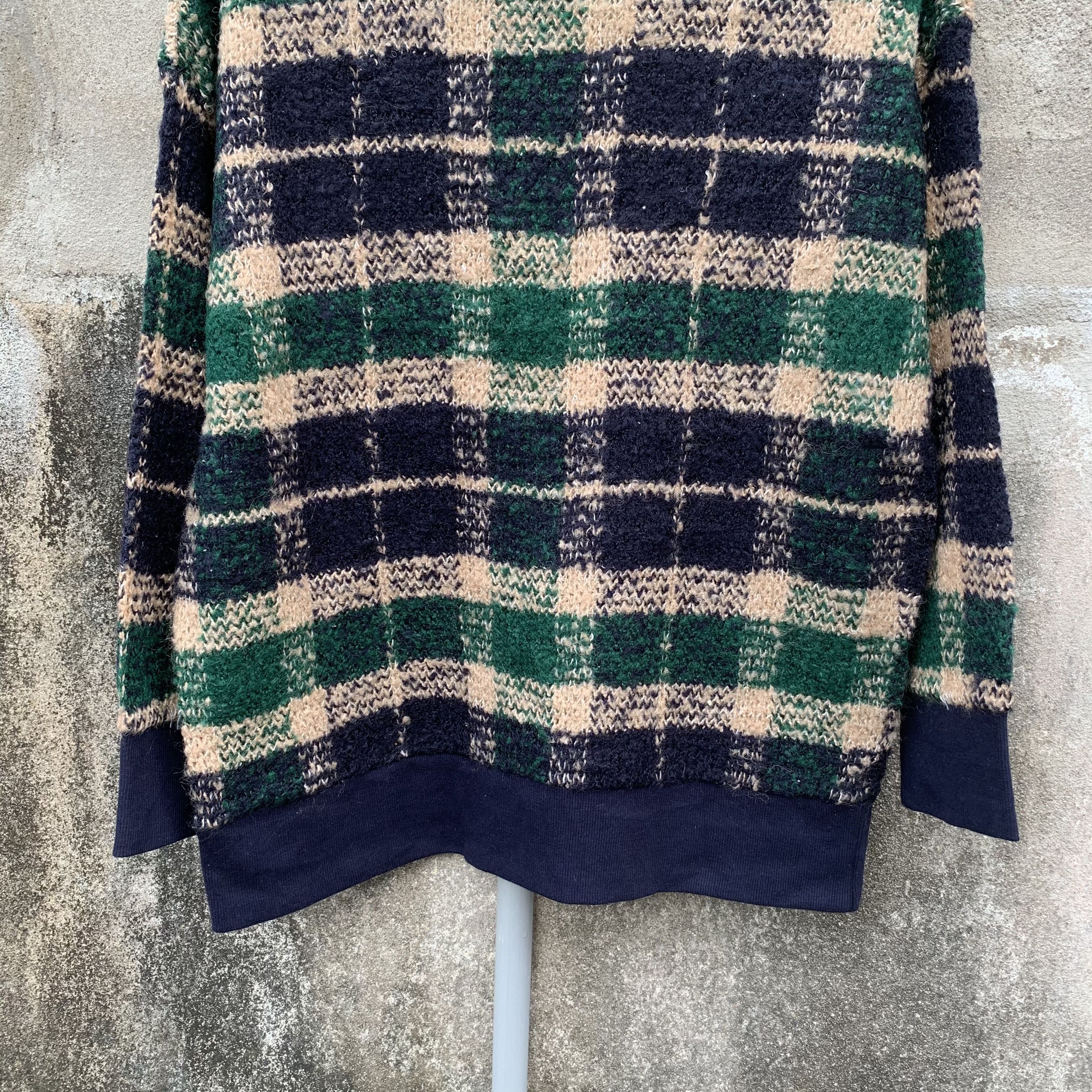 Hiroko Koshino Homme Vintage Hiroko Koshino Homme Knit Check RARE Plaid Sweater Size US L / EU 52-54 / 3 - 3 Thumbnail