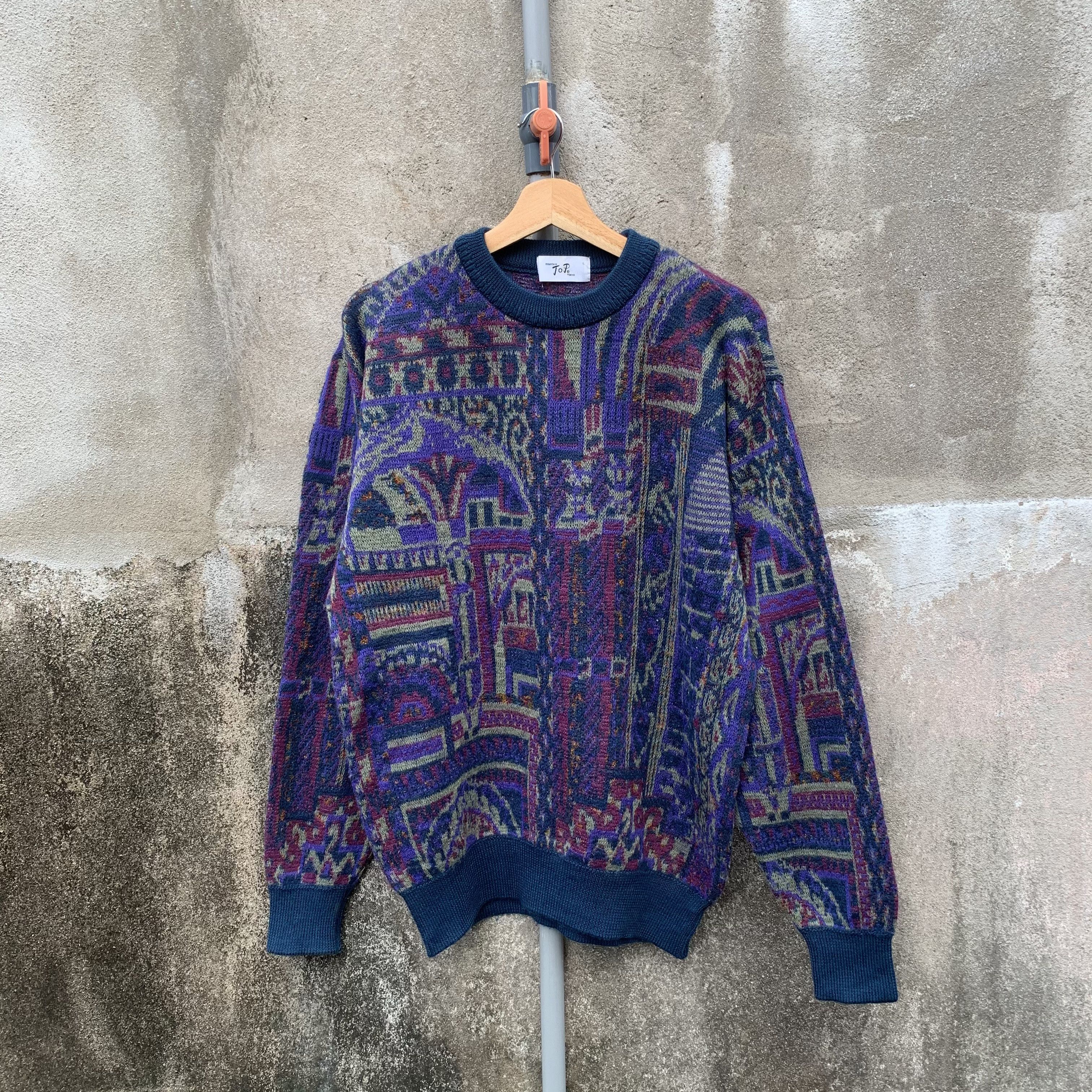 PPFM GRAILS ‼️ JAPANESE VINTAGE Knit Baggy Arts Pullover Sweater Size US L / EU 52-54 / 3 - 1 Thumbnail