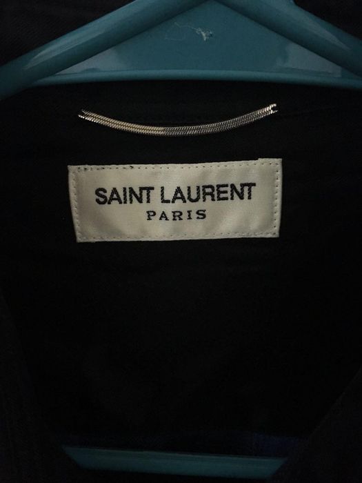 Saint Laurent Paris Oversized Blue Flannel | Grailed