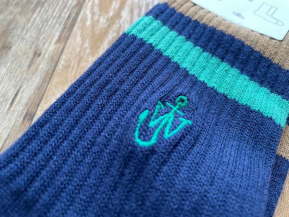 JW Anderson × Uniqlo Blue Green Multicolor Socks Dress Crew Tube Cotton Logo Size ONE SIZE - 10 Thumbnail