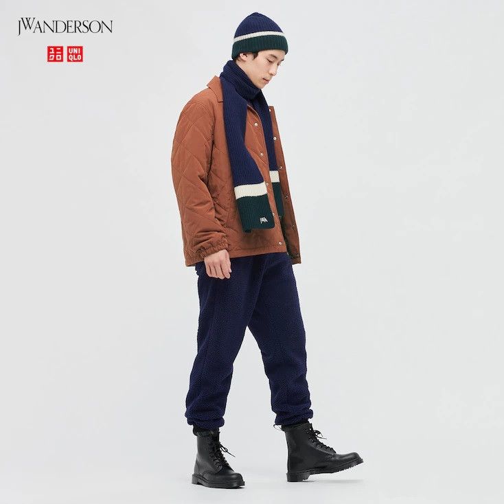 JW Anderson × Uniqlo Small Navy Blue Fleece Pants Pile-Lined Sherpa Joggers Size US 28 / EU 44 - 3 Thumbnail
