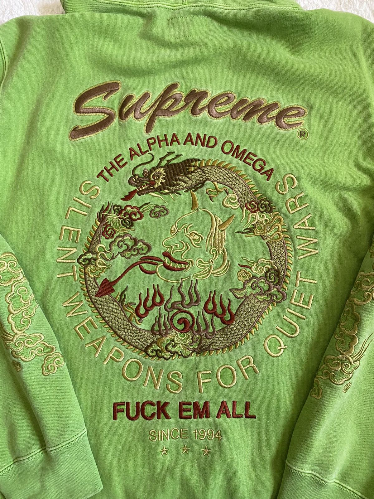 SUPREME Green buy dragon jacket