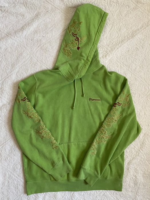 Supreme Supreme Dragon Overdyed Hoodie S Lime Green | Grailed