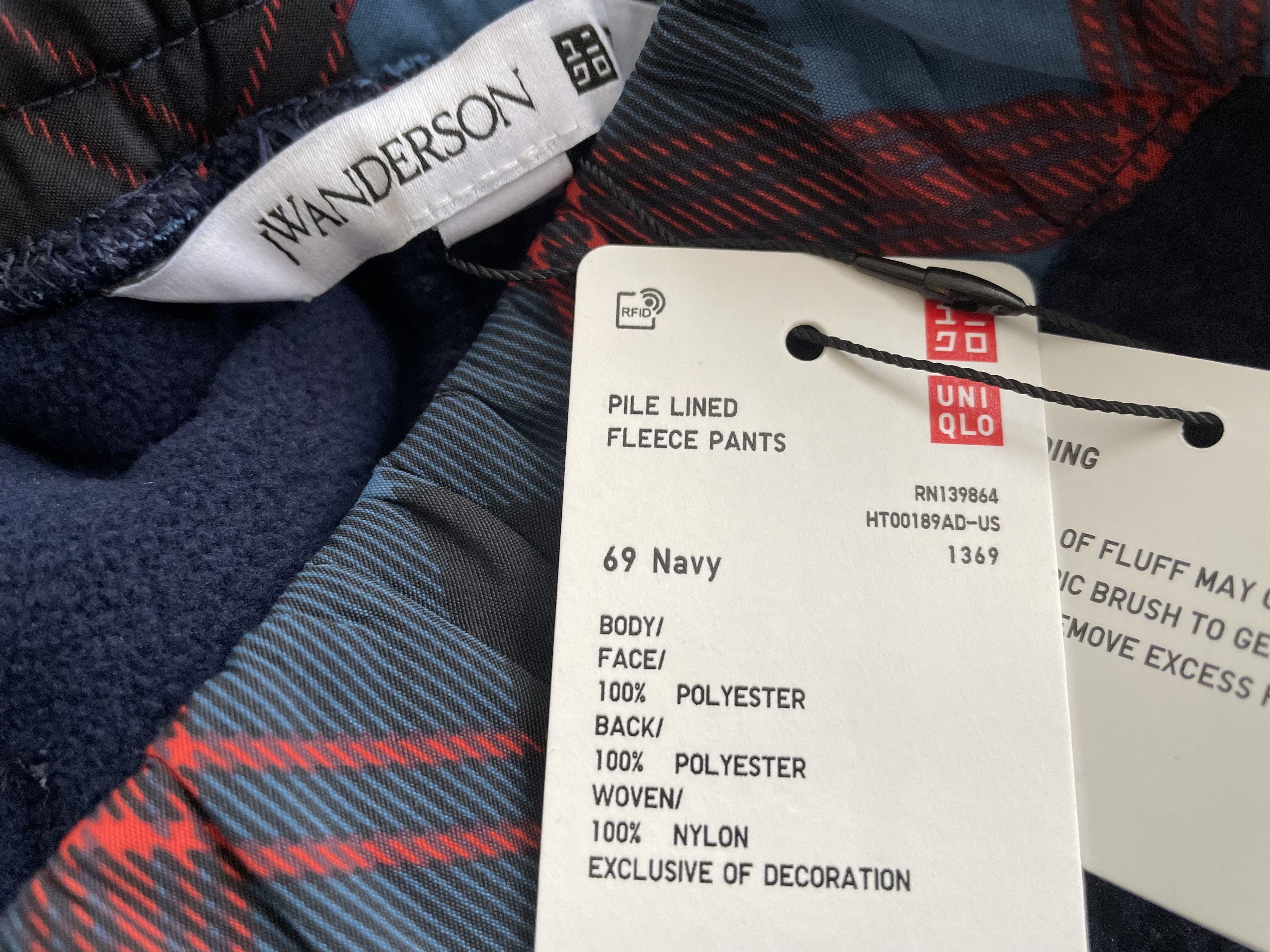 JW Anderson × Uniqlo XL Extra Large Navy Fleece Pants Pile-Lined Sherpa Joggers Size US 36 / EU 52 - 10 Thumbnail