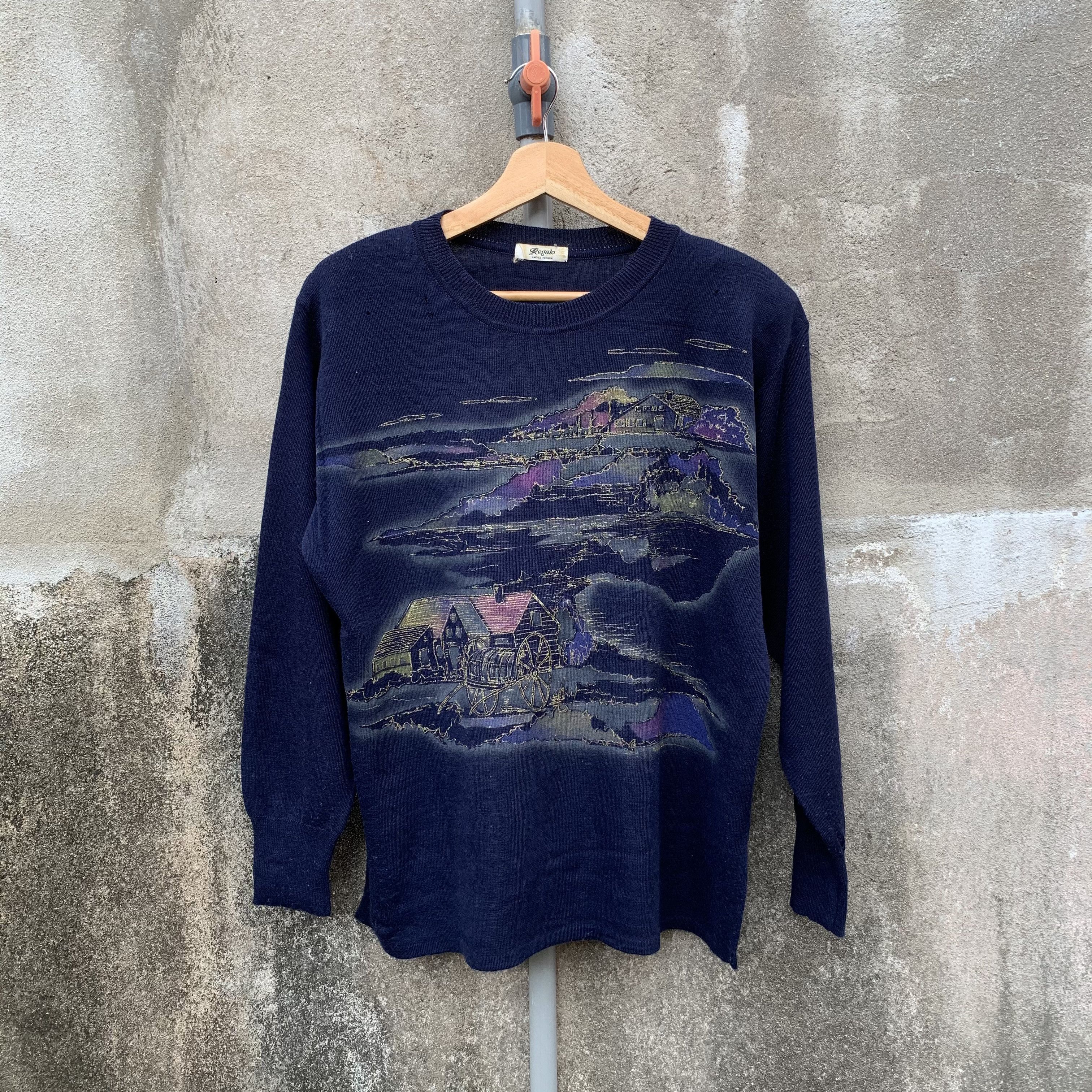 Japanese Brand Vintage Regalo Knit DoubleBreast Sweater Nature Long Sleeve Size US M / EU 48-50 / 2 - 1 Thumbnail