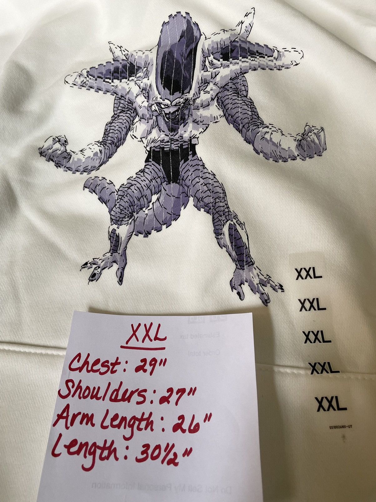 Uniqlo XXL 2XL SOFT Dragon Ball Z Hoodie Sweatshirt White Frieza Size US XXL / EU 58 / 5 - 4 Thumbnail