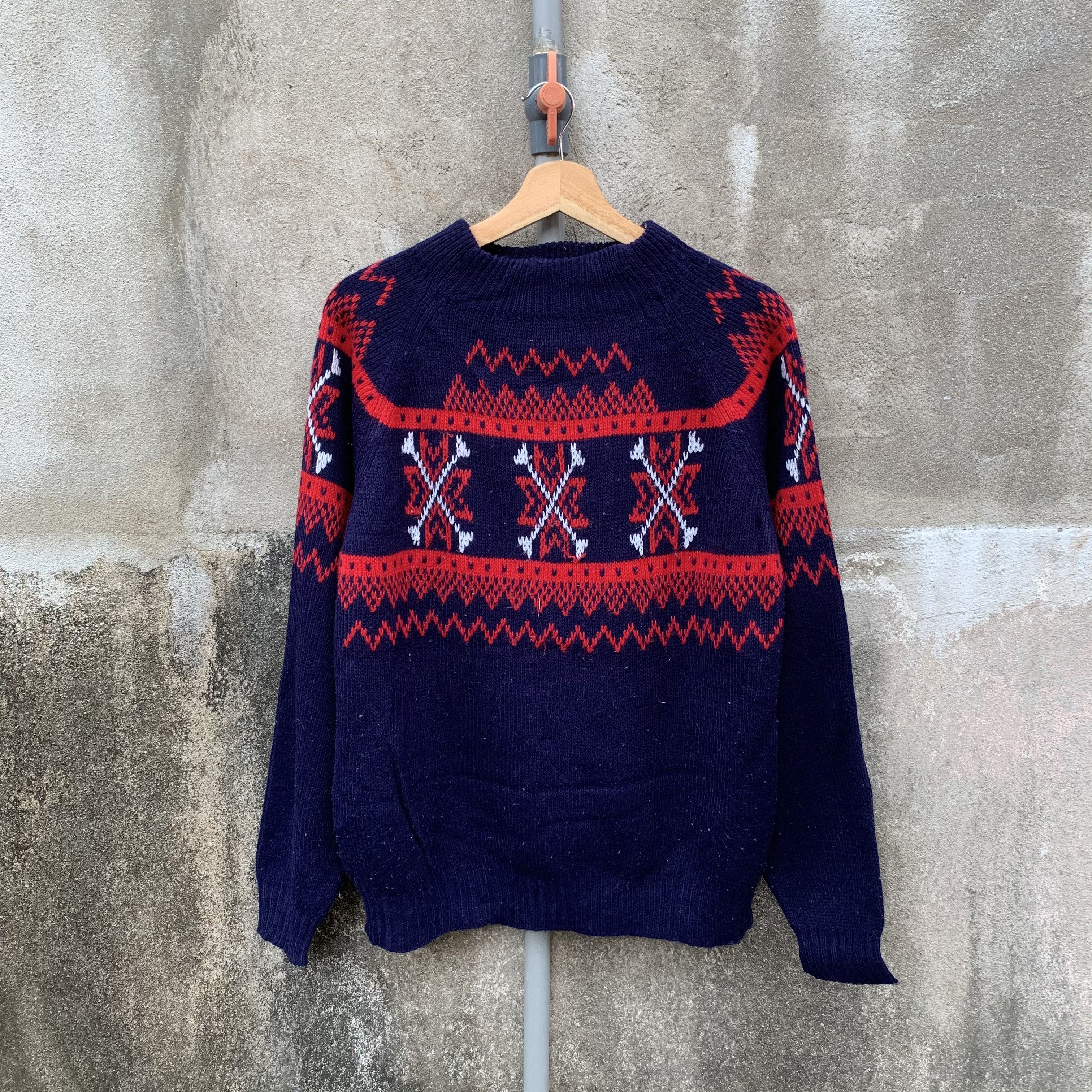 image of Coloured Cable Knit Sweater x Jc Penny 1980’S Jc Penney Knit Jumper Arts Pullover Baggy Sweater in 