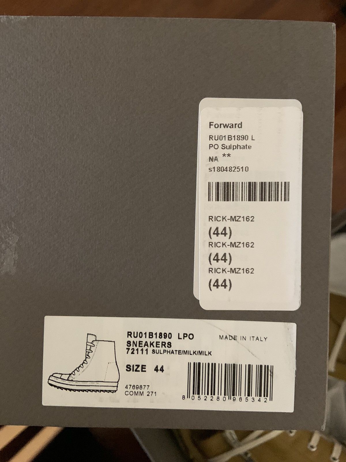 Rick Owens Rick Owens Mainline Ramones Sulphate SS22 Size US 11 / EU 44 - 4 Thumbnail