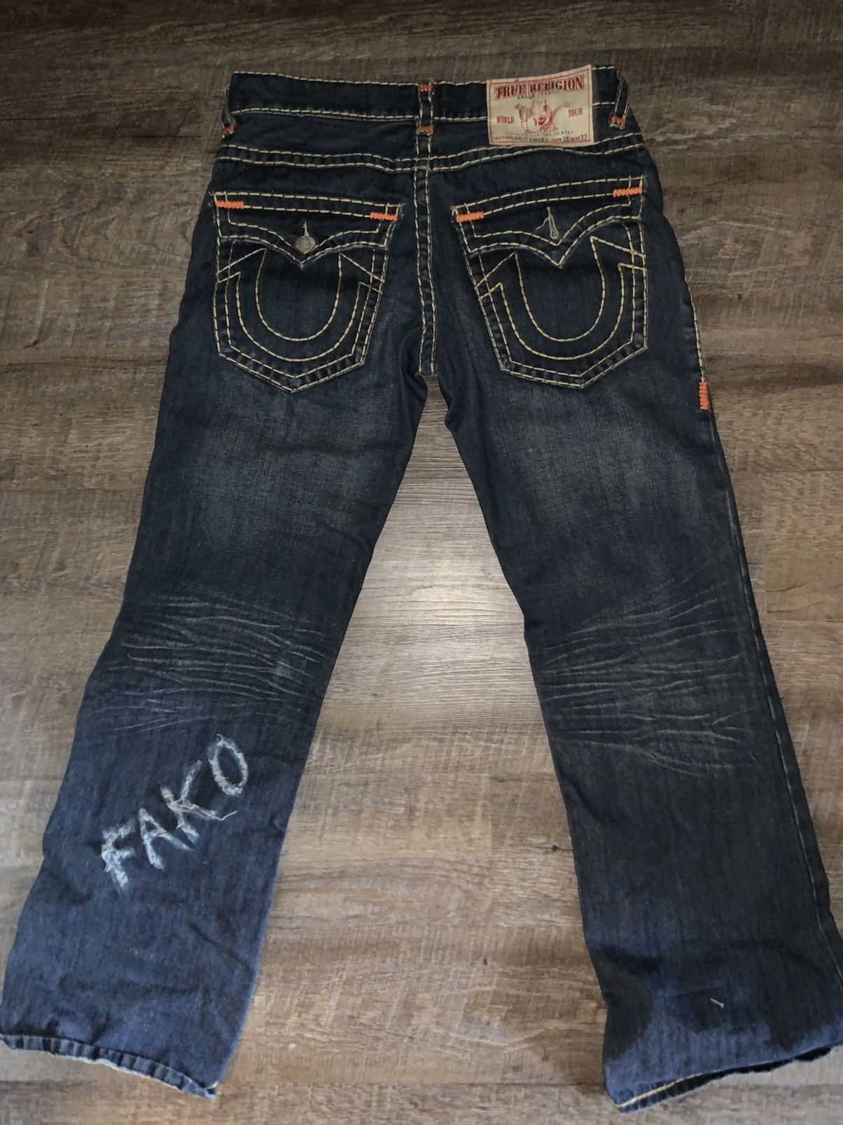 True Religion World Tour Men BILLY SUPER T Jeans 30 Short