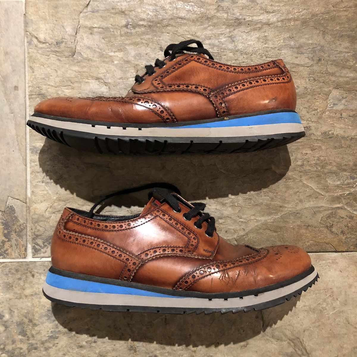 Prada Ultra Rare Suede Wingtip Platform 4E2339