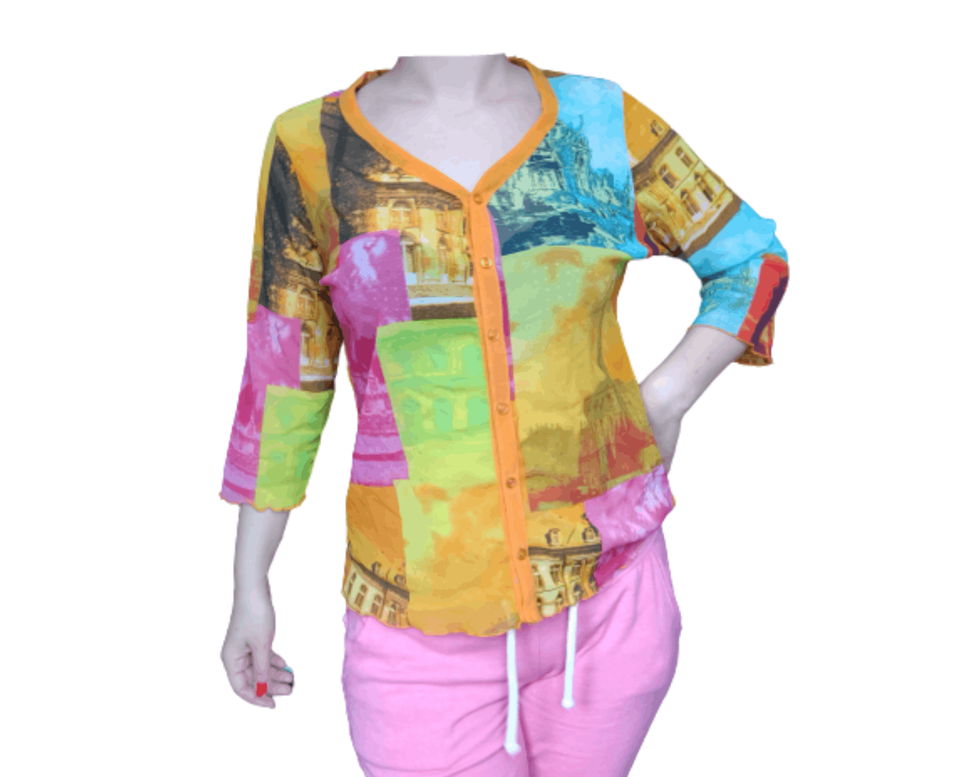 Japanese Brand Vintage Versus mesh long sleeve multicolour Size M / US 6-8 / IT 42-44 - 2 Thumbnail