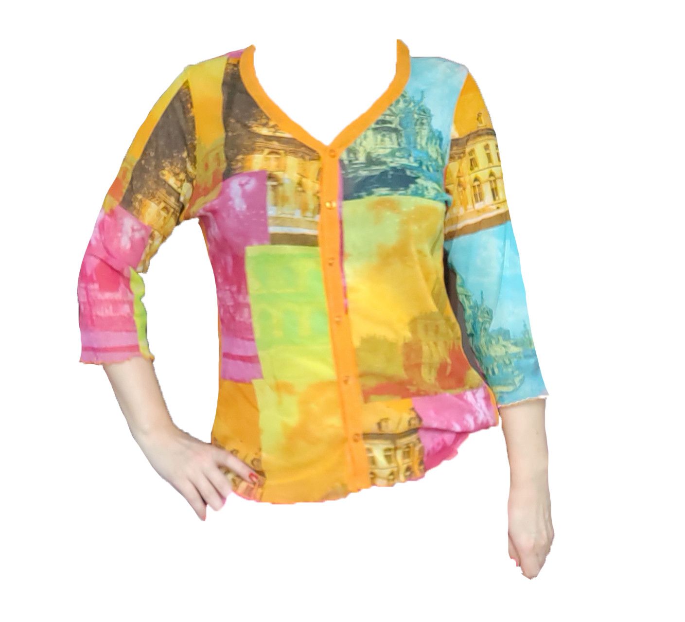 Japanese Brand Vintage Versus mesh long sleeve multicolour Size M / US 6-8 / IT 42-44 - 1 Thumbnail