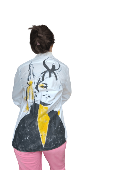 Handmade Handpainted white shirt sz m Size M / US 6-8 / IT 42-44 - 1 Thumbnail