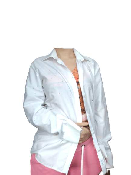 Handmade Handpainted white shirt sz m Size M / US 6-8 / IT 42-44 - 2 Thumbnail