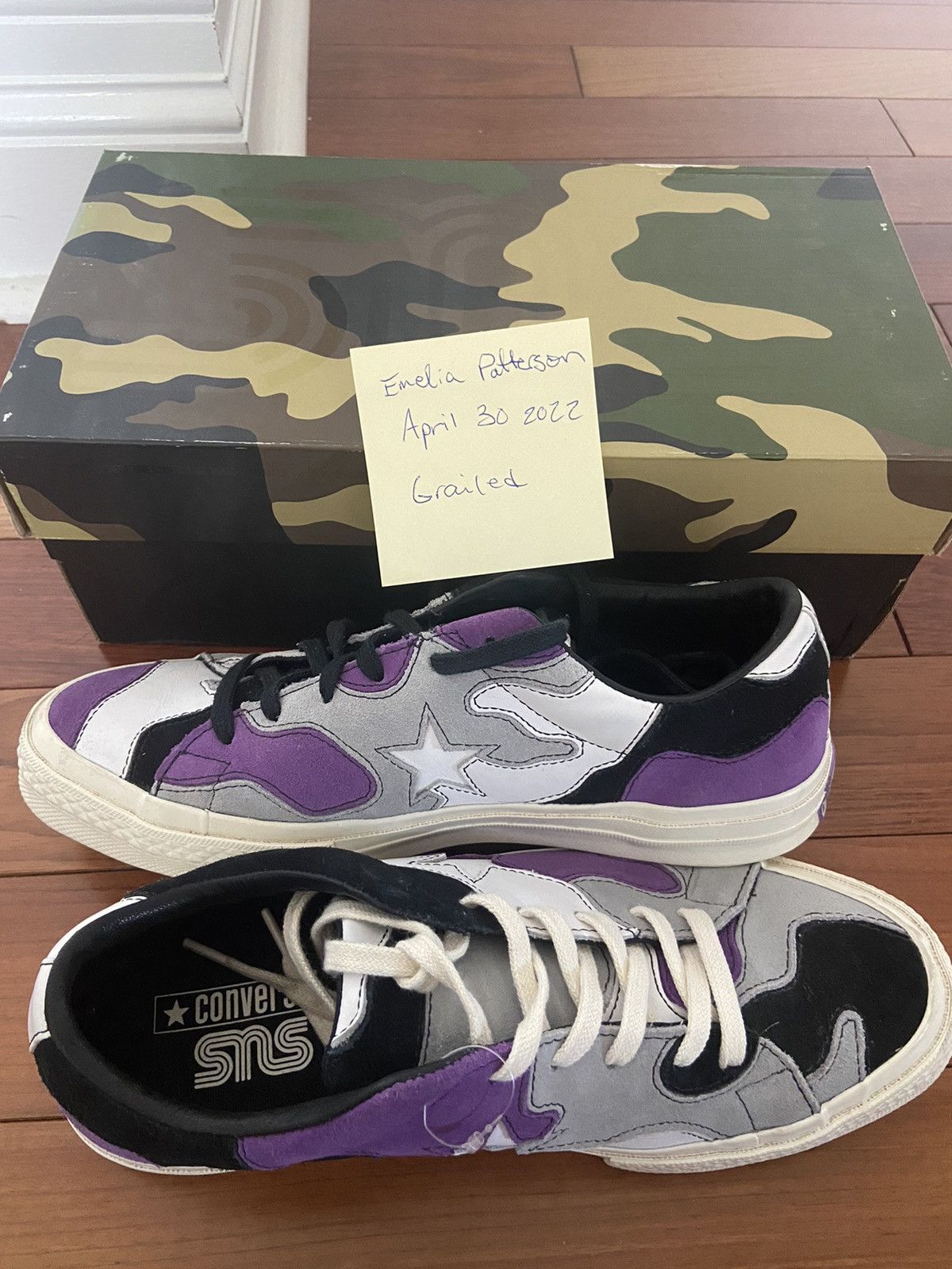 Converse Sneakersnstuff Sneakersnstuff x One Star Purple Camo 2018 Grailed