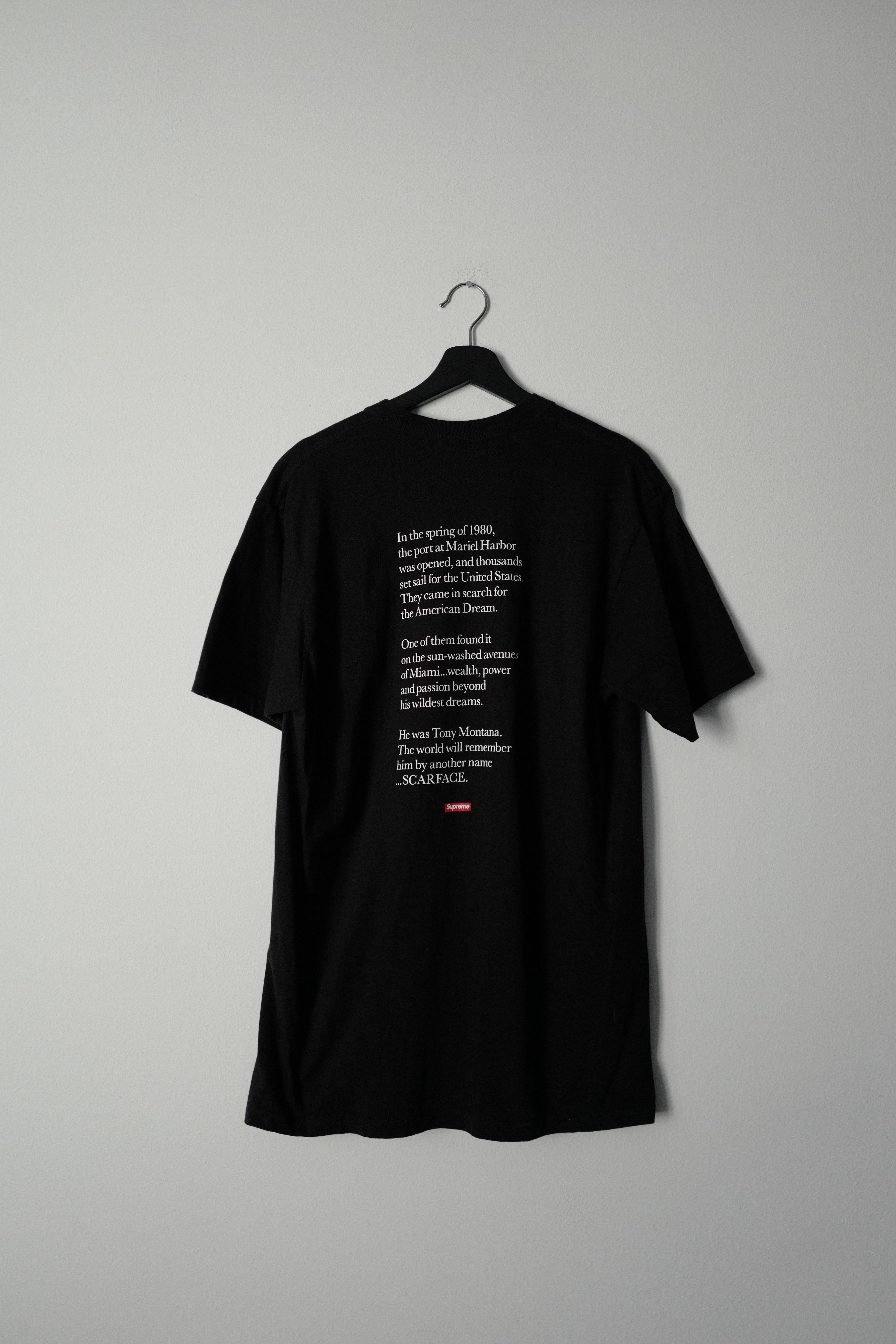 FW17 SUPREME SCARFACE SHOWER TEE BLACK S-XL 送料無料 WEEK8 DS Supreme x Scarface FW17 Split Tee Black Size Small IN