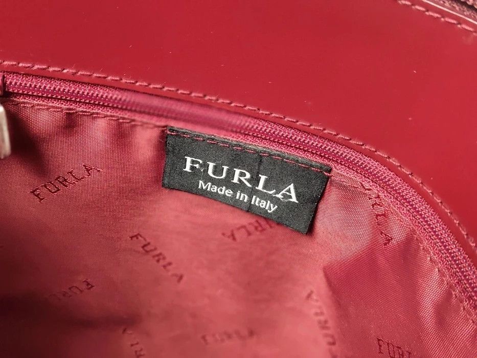 Authentic Furla burgundy genuine leather shoulder outlet tote bag Italy