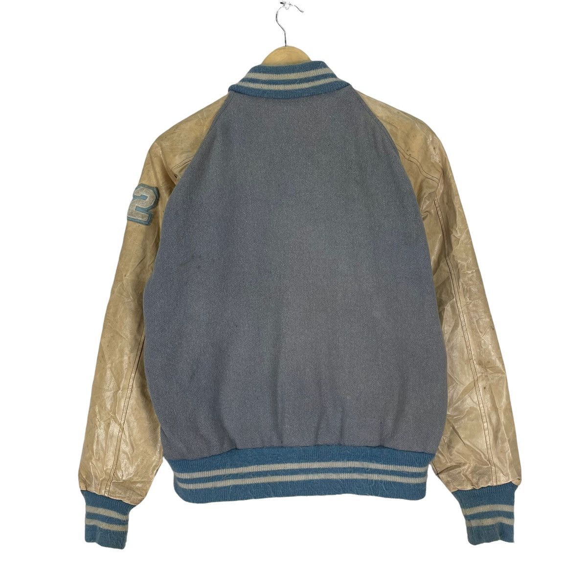 Vintage ⚡️NP RUGBY LETTTERMAN SNAP BUTTON VARSITY LEATHER JACKET Size US M / EU 48-50 / 2 - 9 Thumbnail