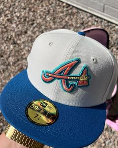 New Era Atlanta Braves Sugar Shack 2.0 30th Anniversary Patch Rail Hat Club Exclusive 59FIFTY Fitted Hat White/Tan/Peach