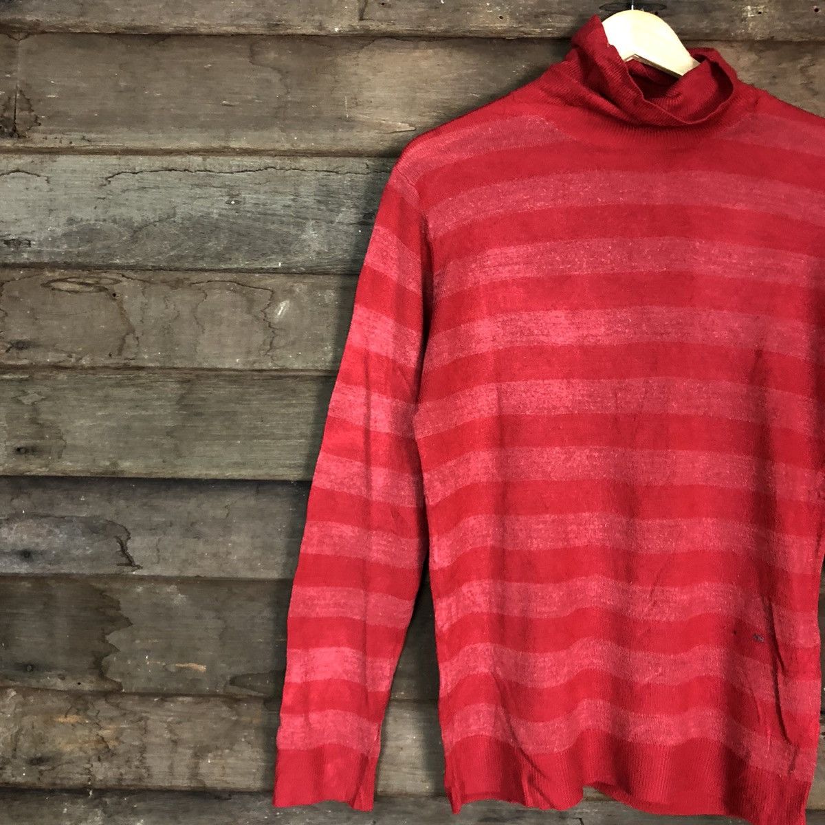 Homespun Knitwear DLL Famock Stripe Pink Shag Shaggy KNitwear #c676 Size US M / EU 48-50 / 2 - 7 Thumbnail