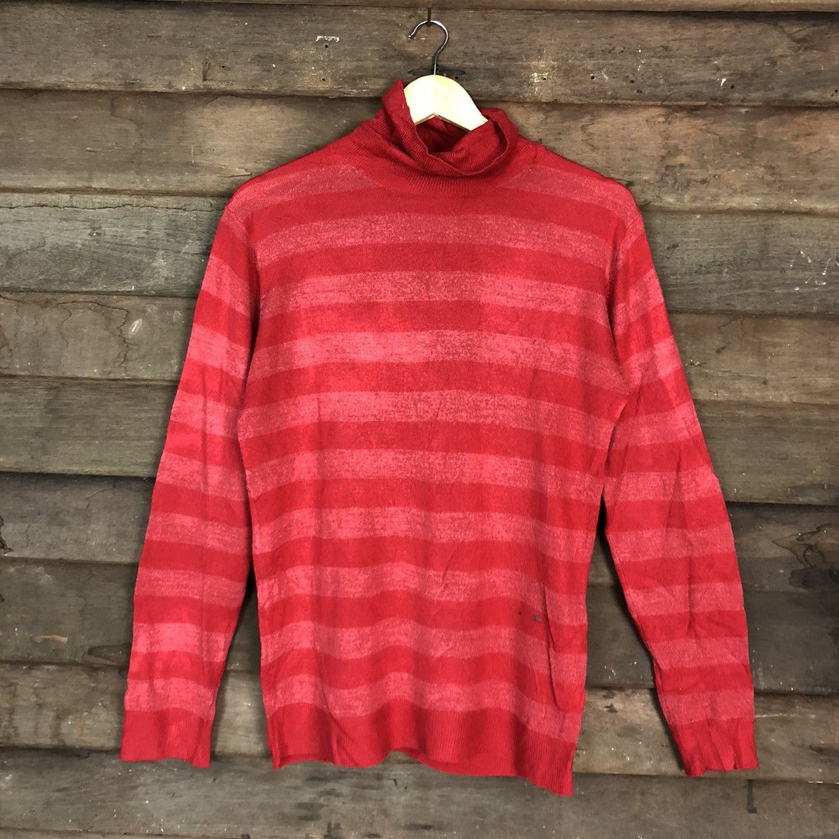 Homespun Knitwear DLL Famock Stripe Pink Shag Shaggy KNitwear #c676 Size US M / EU 48-50 / 2 - 3 Thumbnail