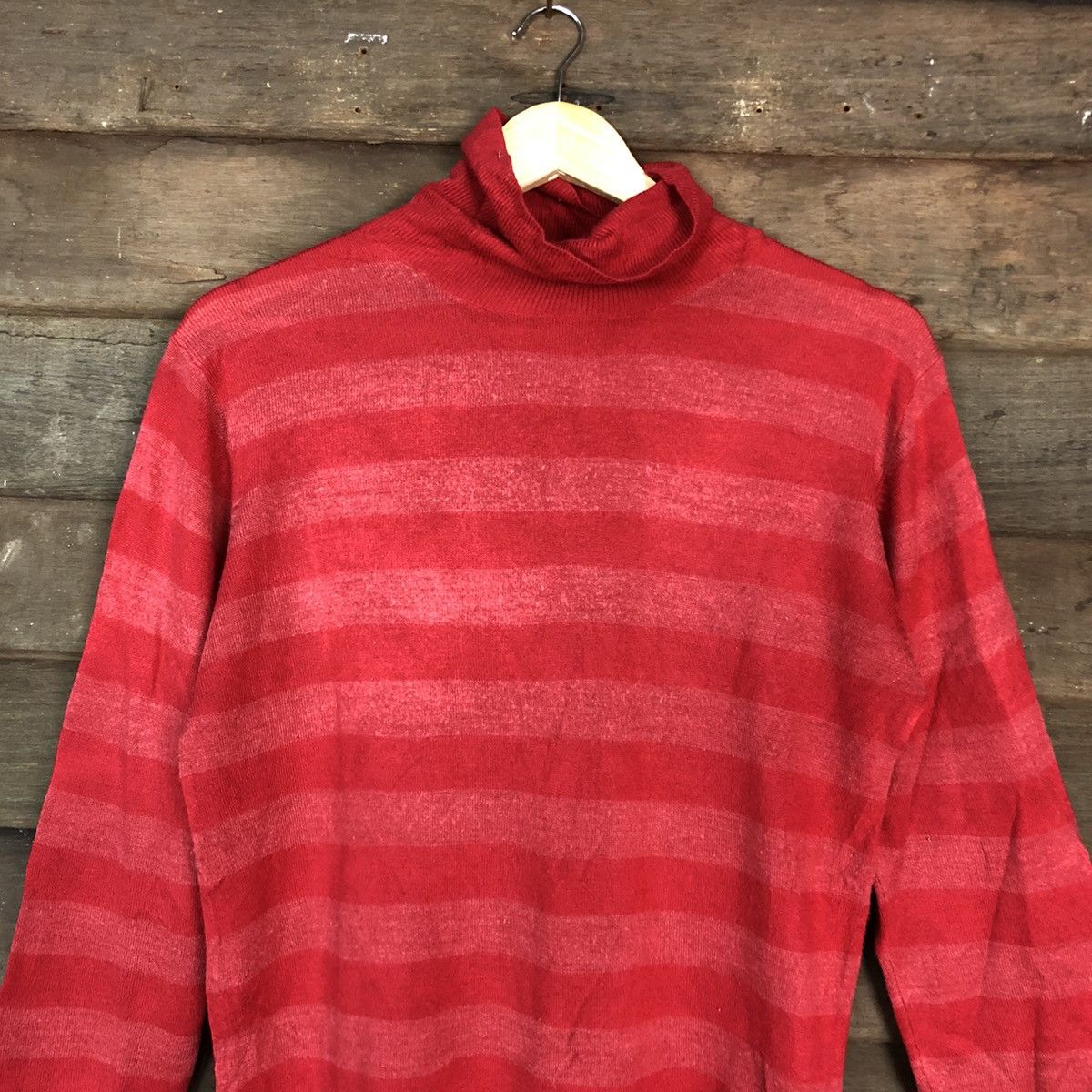Homespun Knitwear DLL Famock Stripe Pink Shag Shaggy KNitwear #c676 Size US M / EU 48-50 / 2 - 2 Thumbnail