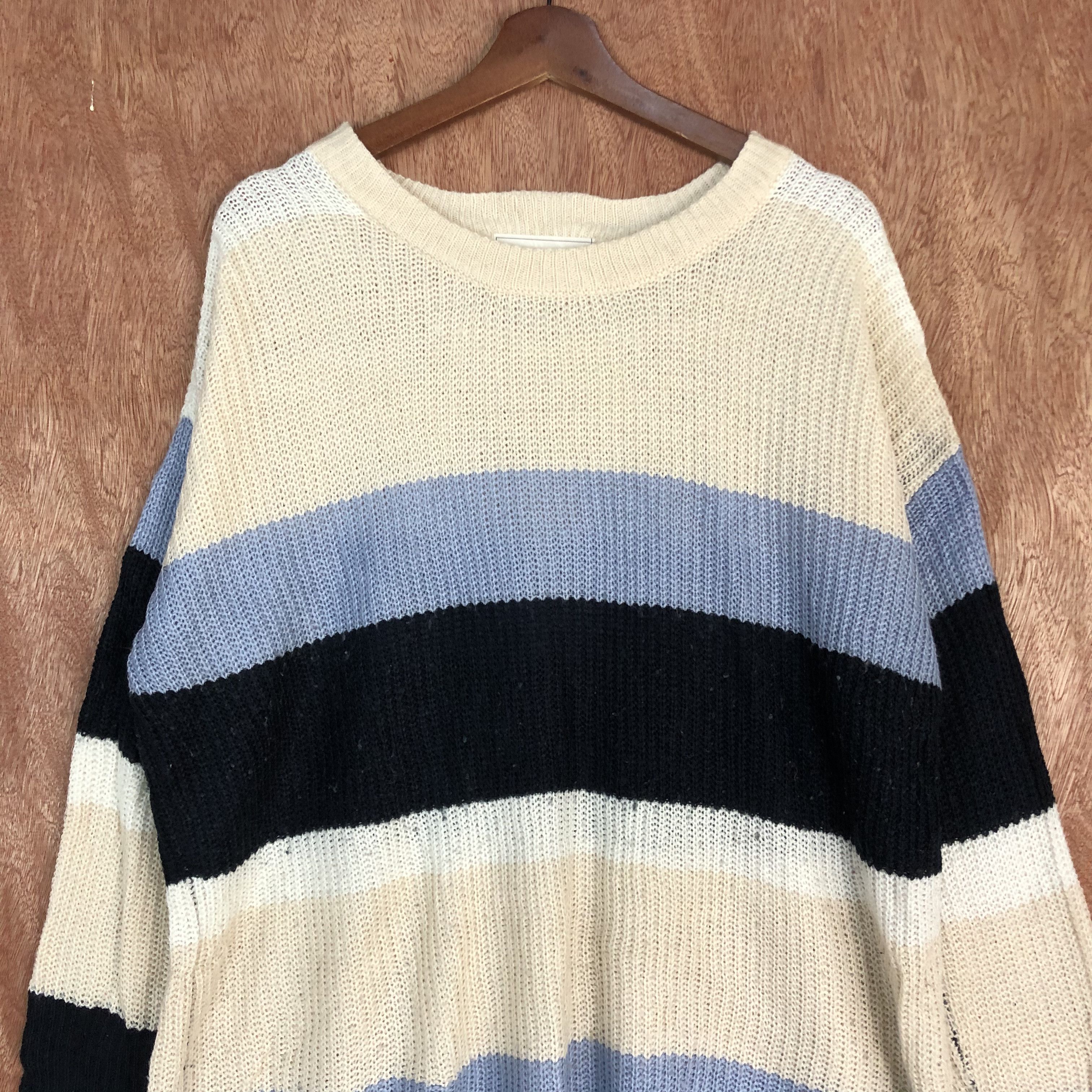 Japanese Brand × OVER THE STRiPES Pageboy Striped Multicolor Knitwear #c449 Size US L / EU 52-54 / 3 - 4 Thumbnail
