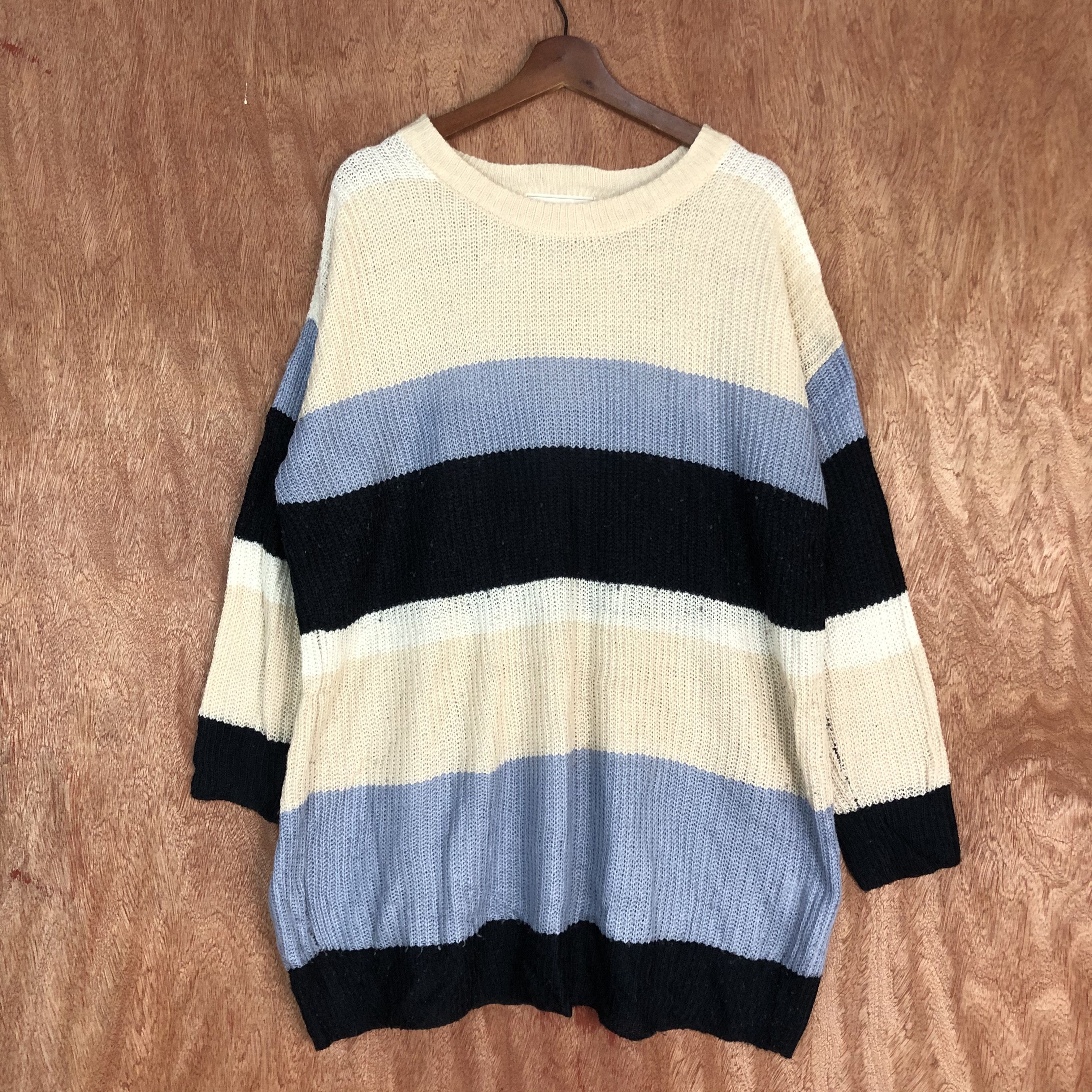 image of Over The Stripes Pageboy Striped Multicolor Knitwear C449 in White, Men's (Size Large)