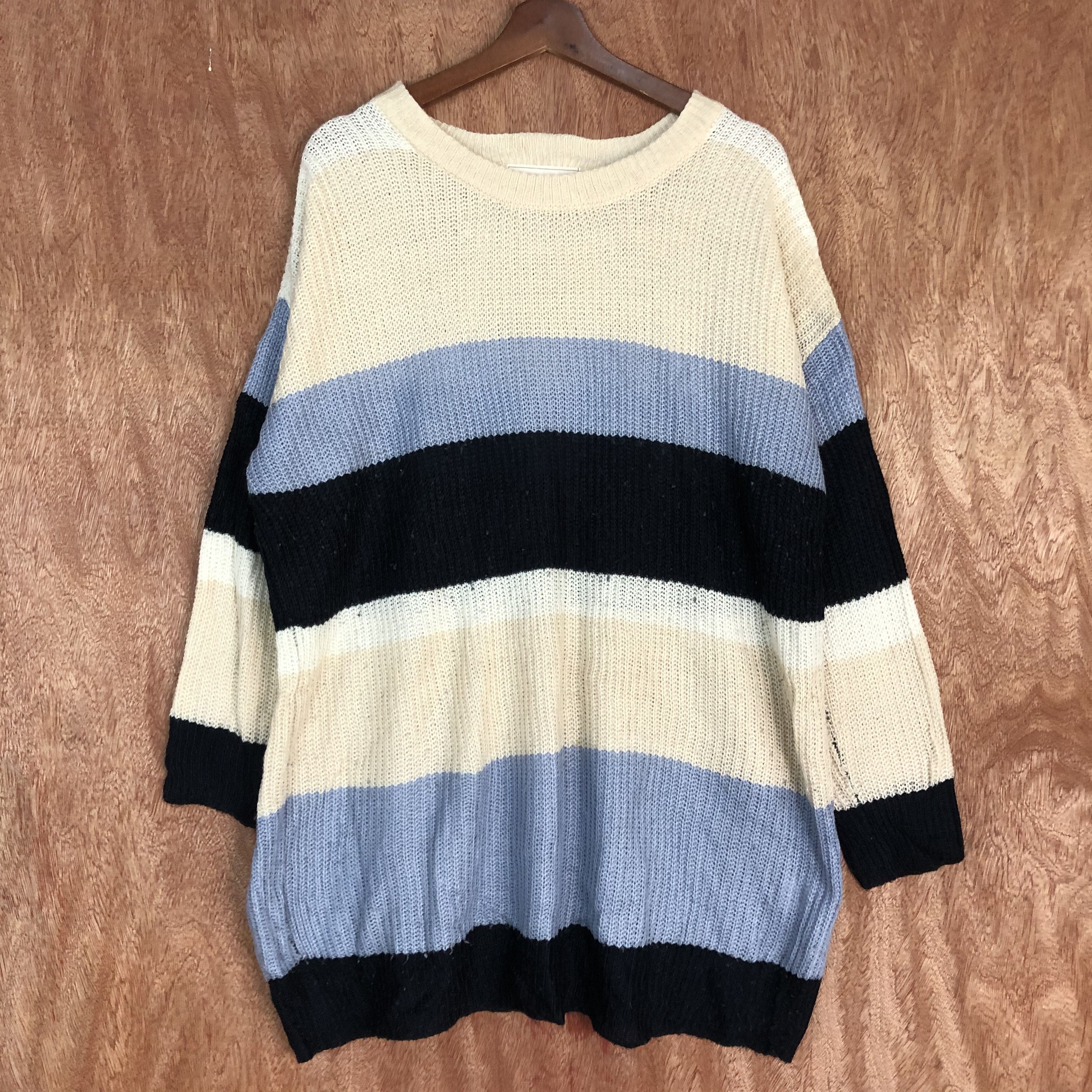 Japanese Brand × OVER THE STRiPES Pageboy Striped Multicolor Knitwear #c449 Size US L / EU 52-54 / 3 - 2 Thumbnail