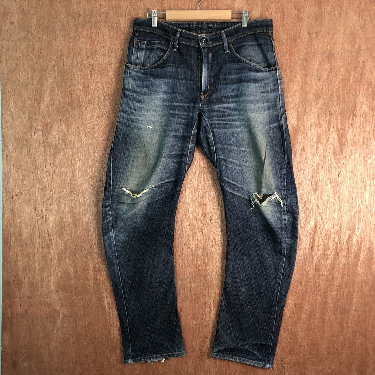 Edwin Edwin Blue Trip Blue distressed Denim Pants #c305 Size US 32 / EU 48 - 1 Thumbnail