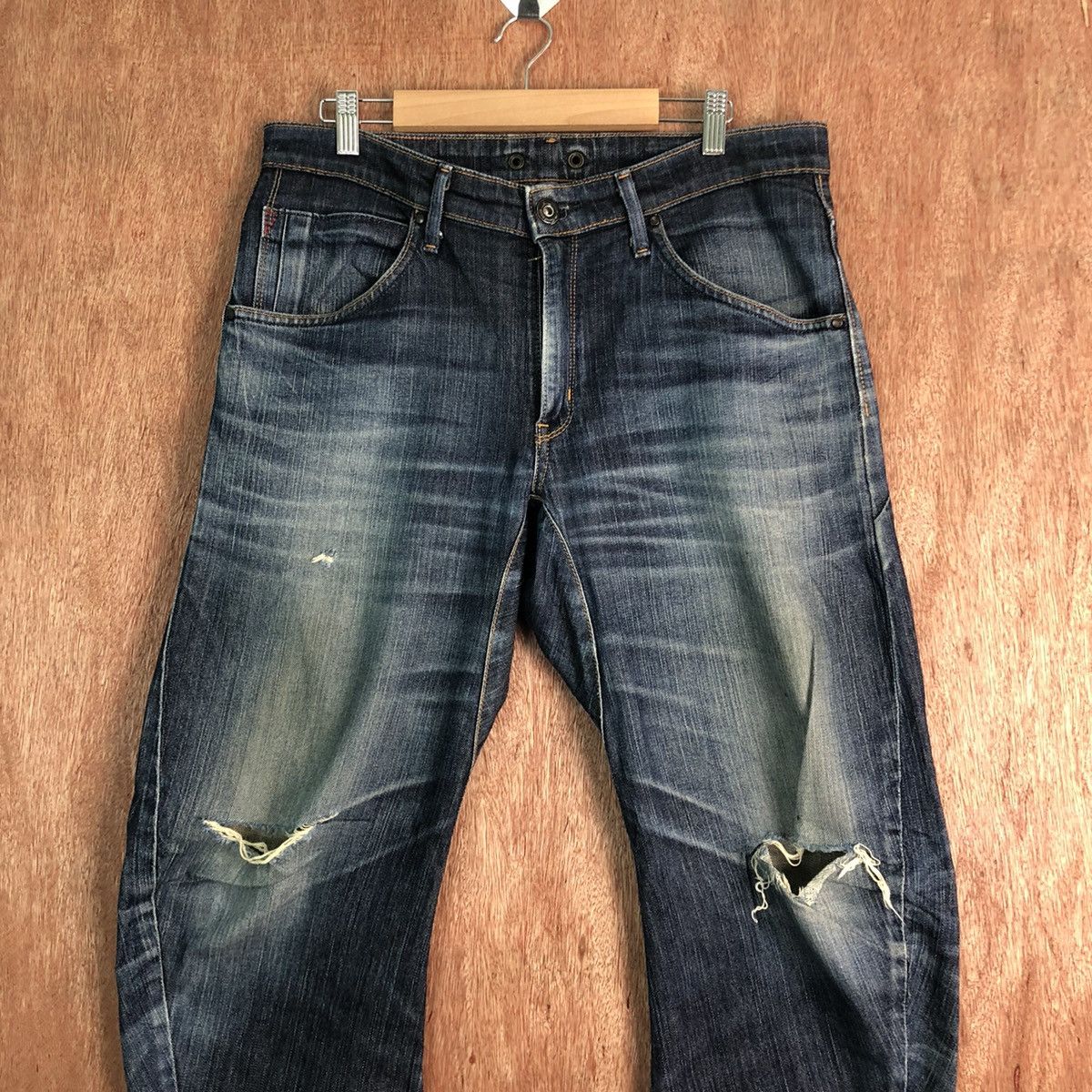 Edwin Edwin Blue Trip Blue distressed Denim Pants #c305 Size US 32 / EU 48 - 2 Thumbnail