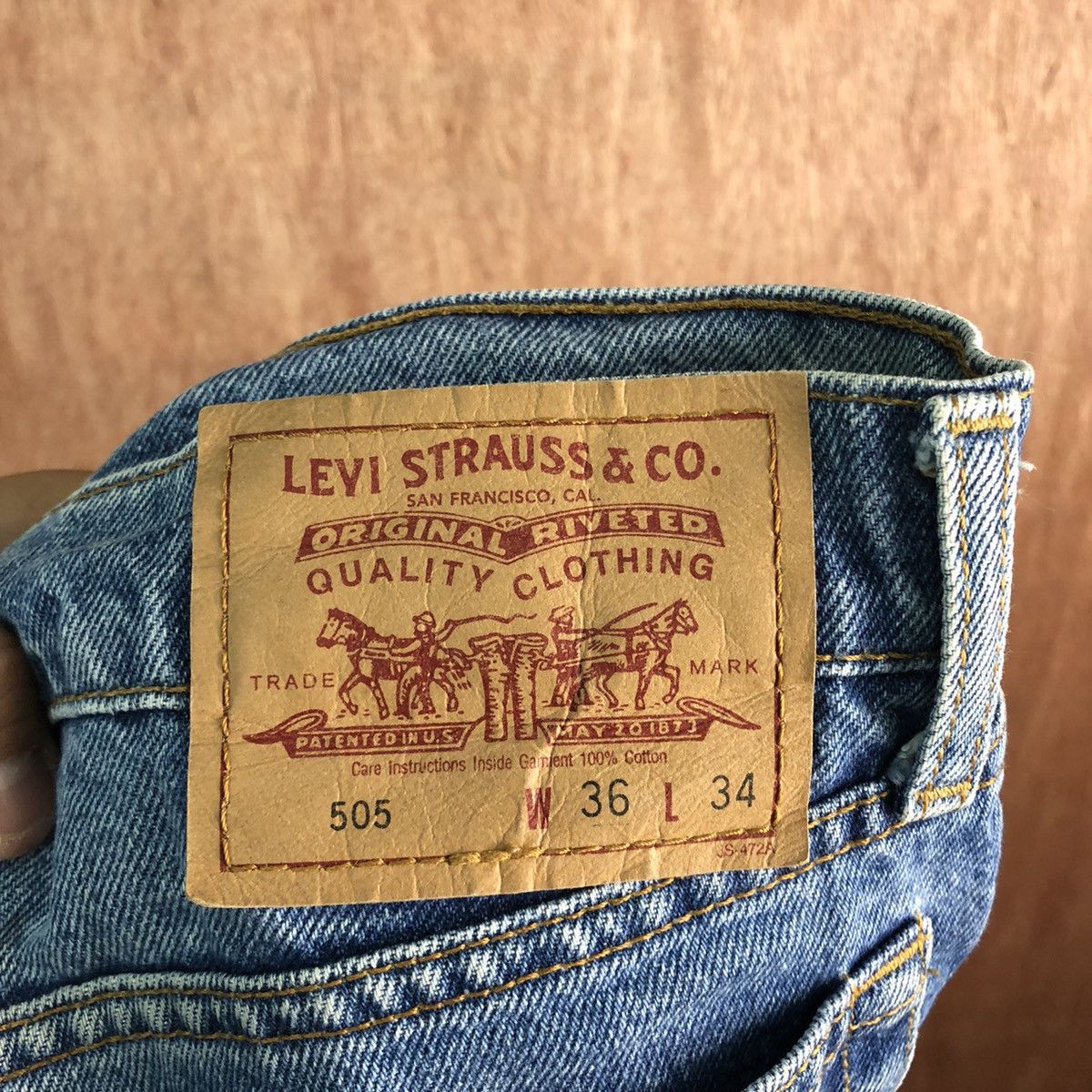 Levi's DLL 505 Levi's Strauss distressed Denim Jeans Pants #c302 Size US 35 - 9 Thumbnail