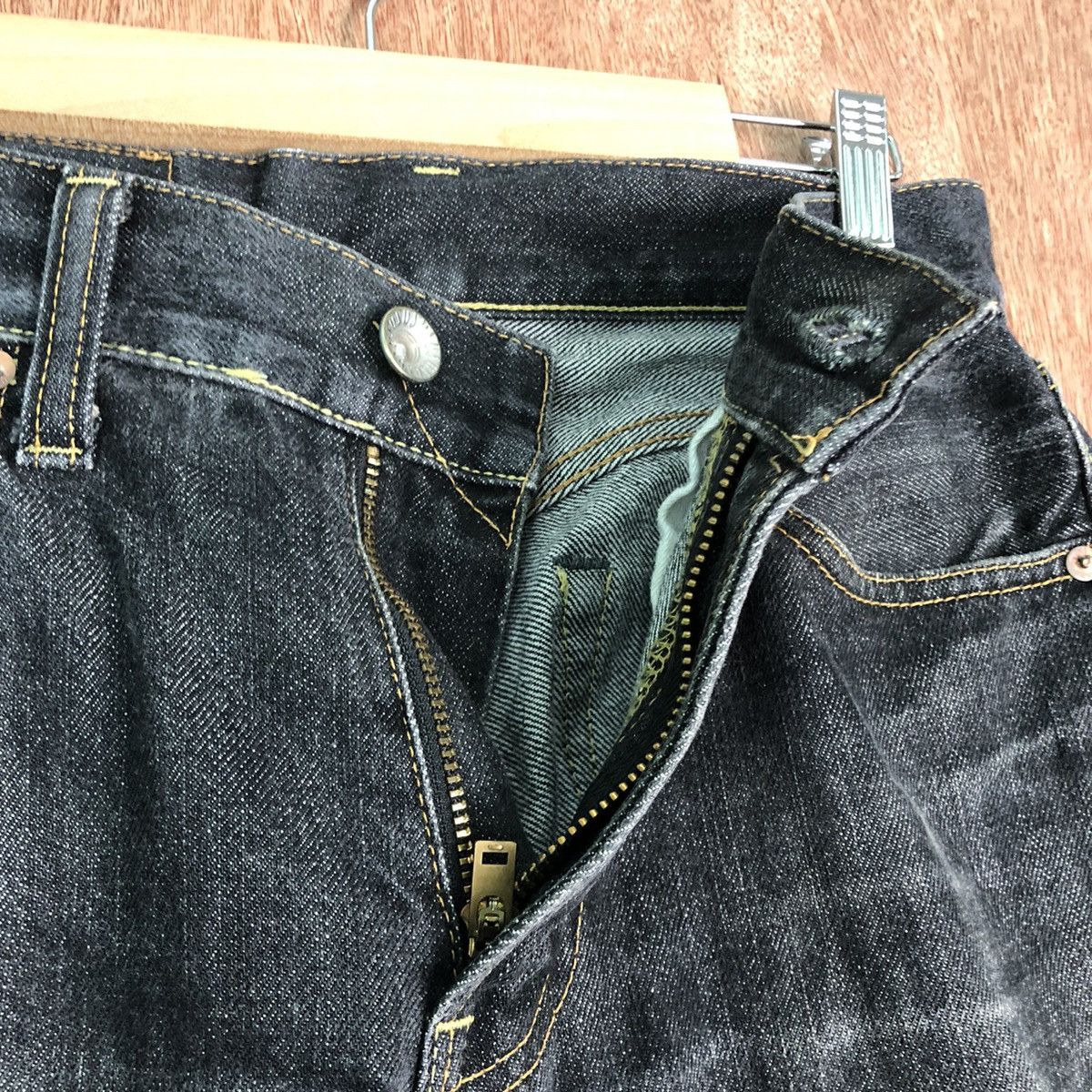 Uniqlo DL UJ Uniqlo Straight Fit Black Denim Jeans Pants #c288 Size US 29 - 5 Thumbnail