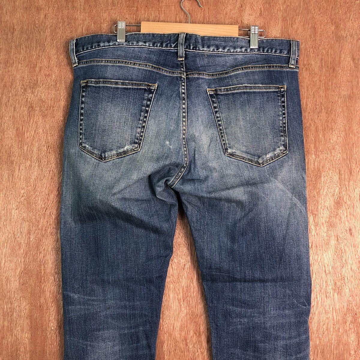 Uniqlo DLL Uniqlo Blue distressed Denim japan vintage Pants #c294 Size US 36 / EU 52 - 7 Thumbnail