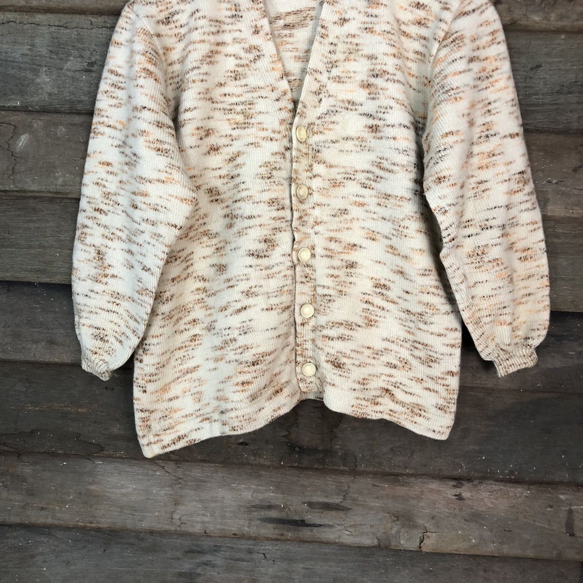 Japanese Brand Brown Cardigan knitwear vintage #H001