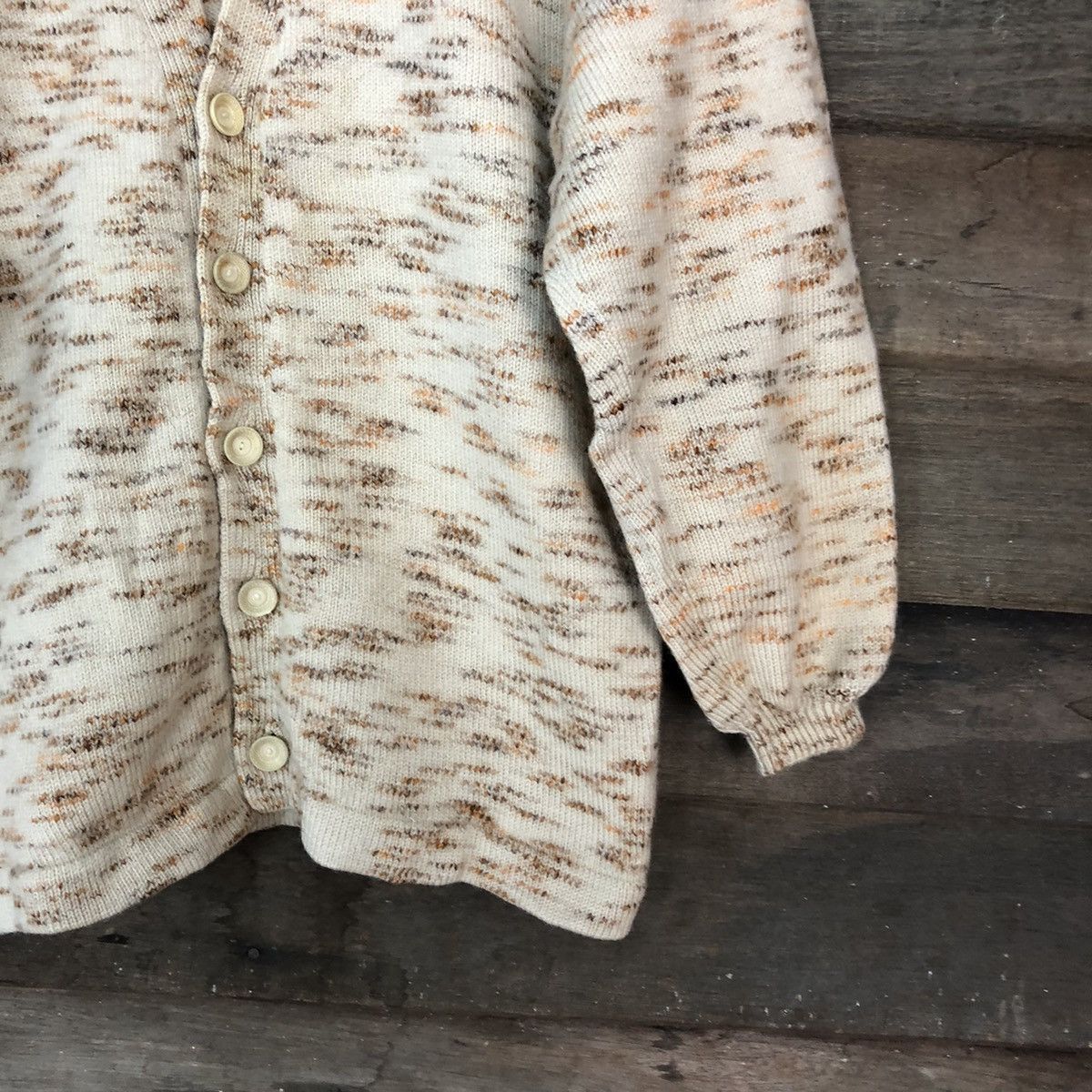 Japanese Brand Brown Cardigan knitwear vintage #H001