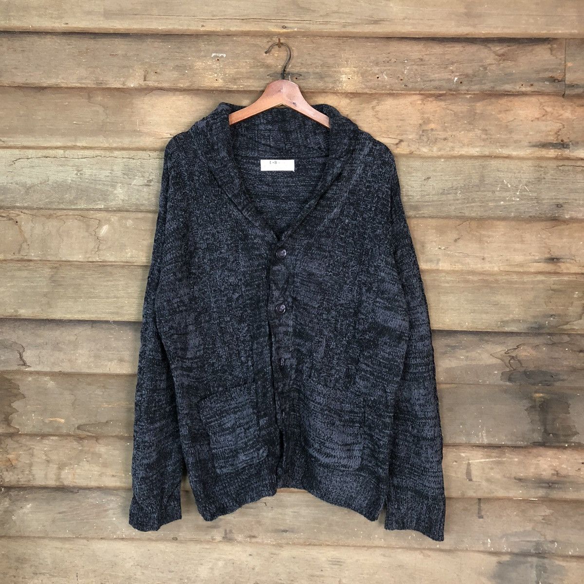 Japanese Brand L&B Works Dark Blue Cardigan knitwear japan #H006 Size US L / EU 52-54 / 3 - 1 Thumbnail